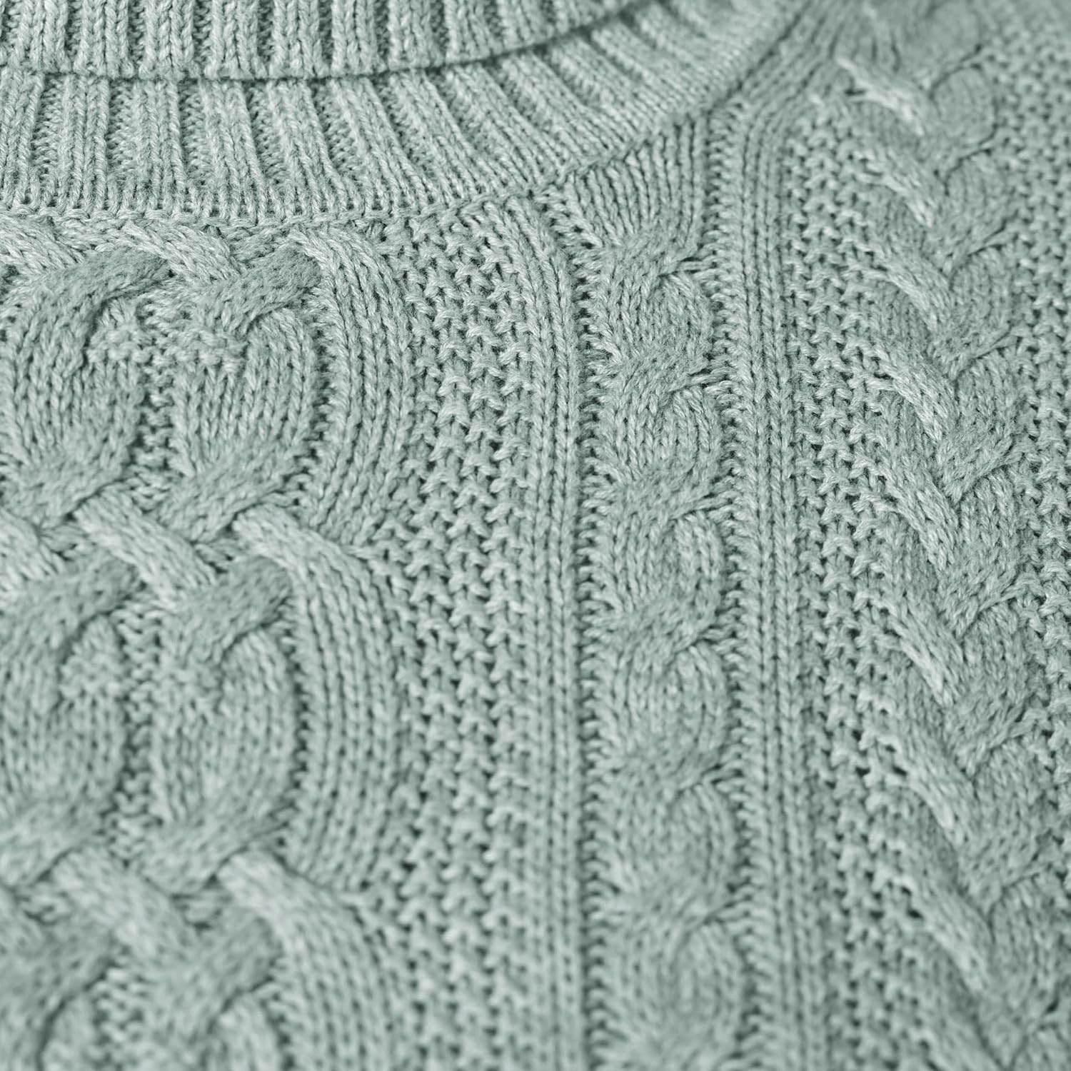 image:imageAmazon Essentials Womens Long Sleeve Fisherman Cable Knit Turtleneck Sweater Available in Plus SizeSage Green Heather