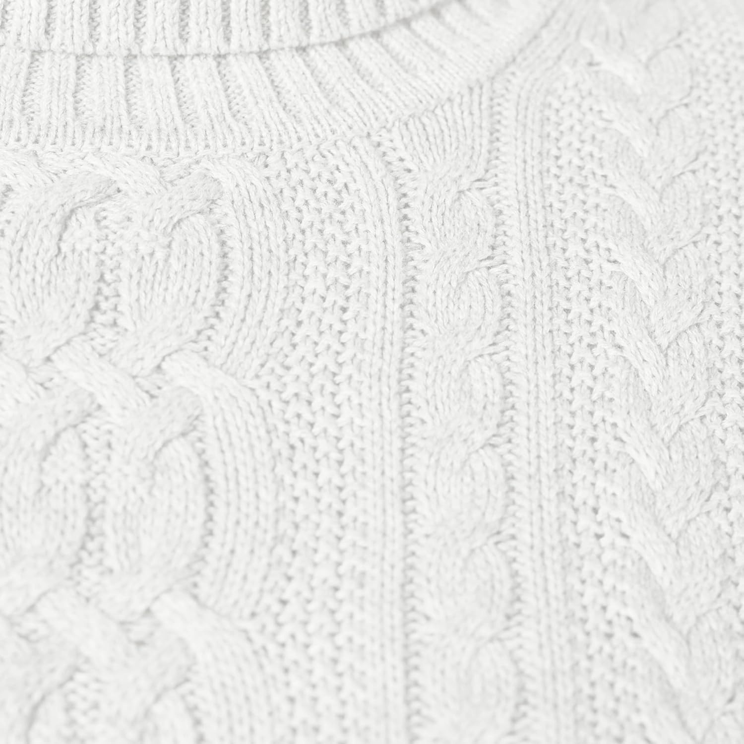 image:imageAmazon Essentials Womens Long Sleeve Fisherman Cable Knit Turtleneck Sweater Available in Plus SizeWhite