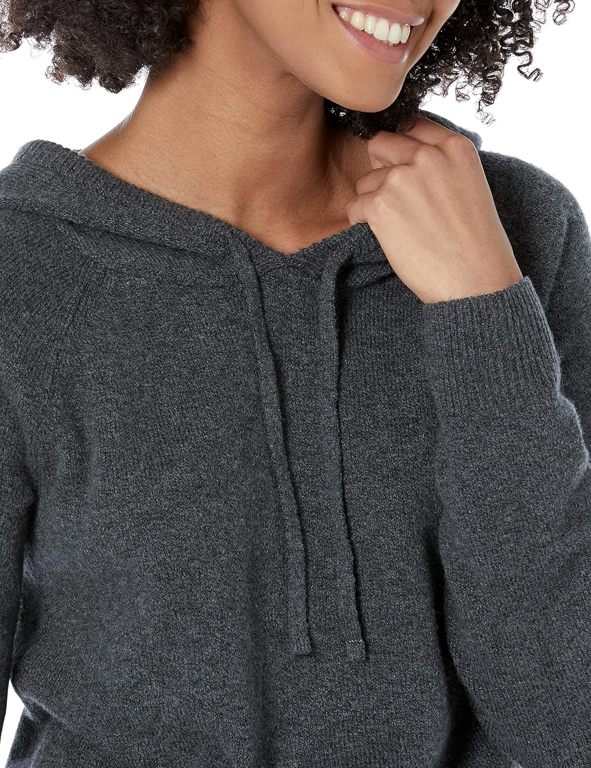 image:imageAmazon Essentials Womens Long Sleeve Soft Touch Hooded Pullover SweaterCharcoal Heather