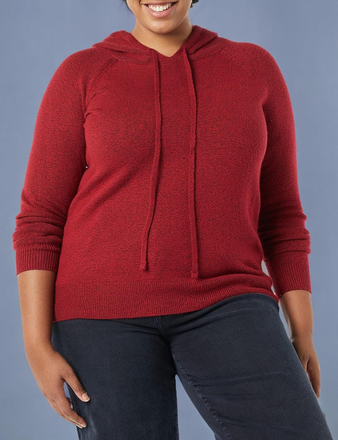 image:imageAmazon Essentials Womens Long Sleeve Soft Touch Hooded Pullover SweaterDark Red