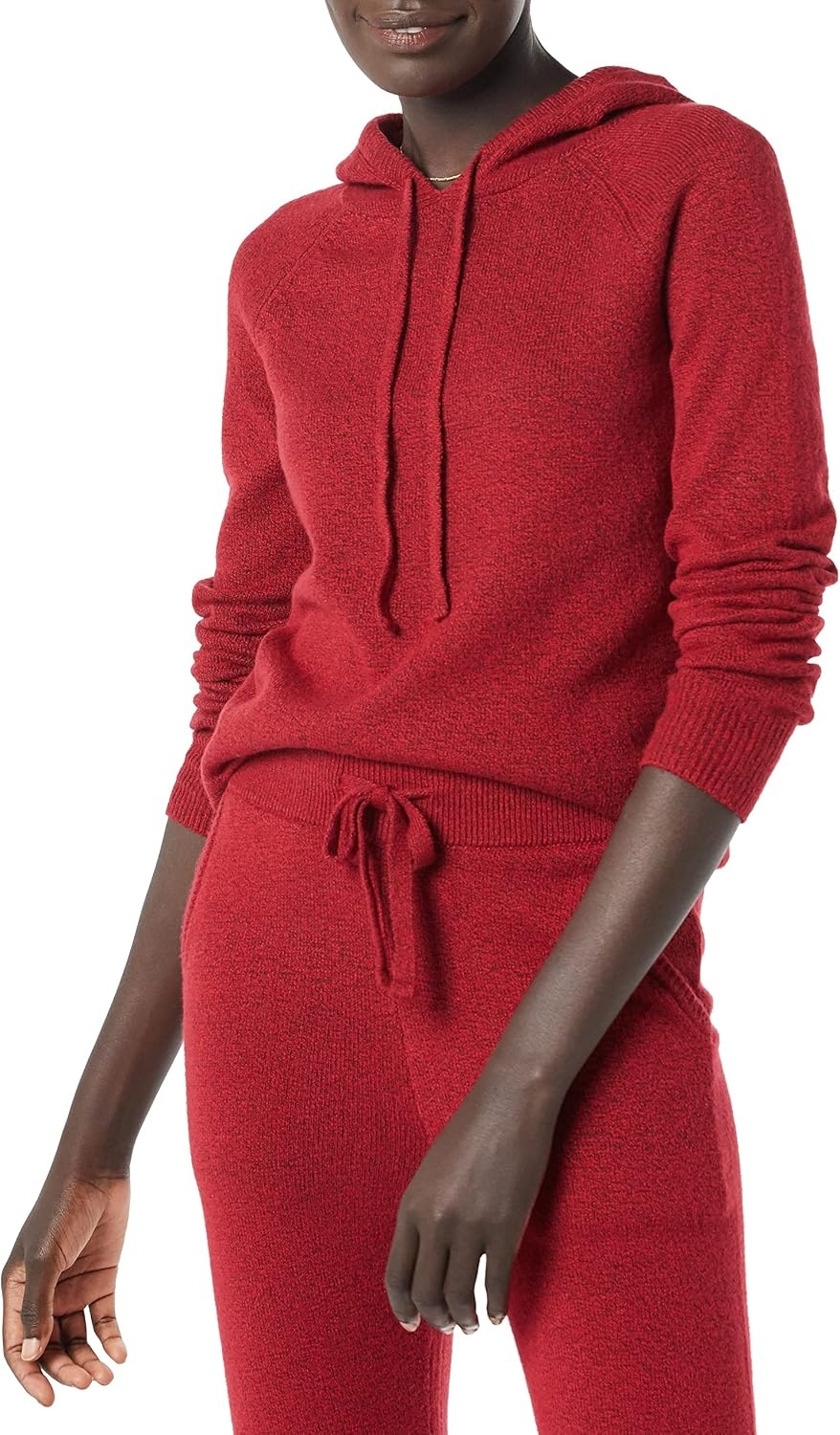image:imageAmazon Essentials Womens Long Sleeve Soft Touch Hooded Pullover SweaterDark Red