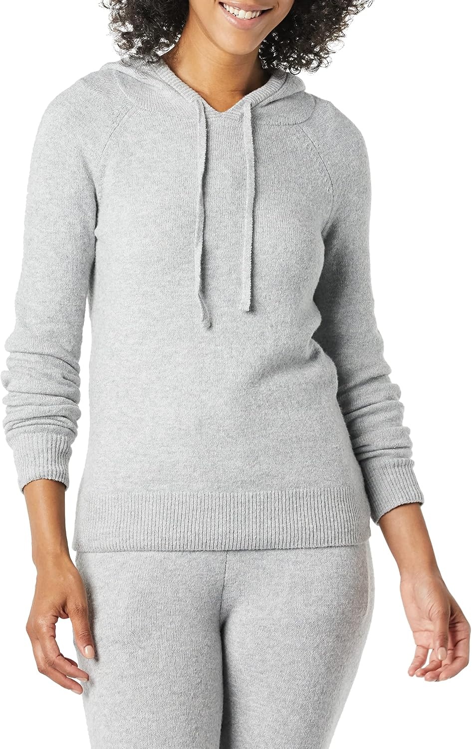image:imageAmazon Essentials Womens Long Sleeve Soft Touch Hooded Pullover SweaterGrey Heather