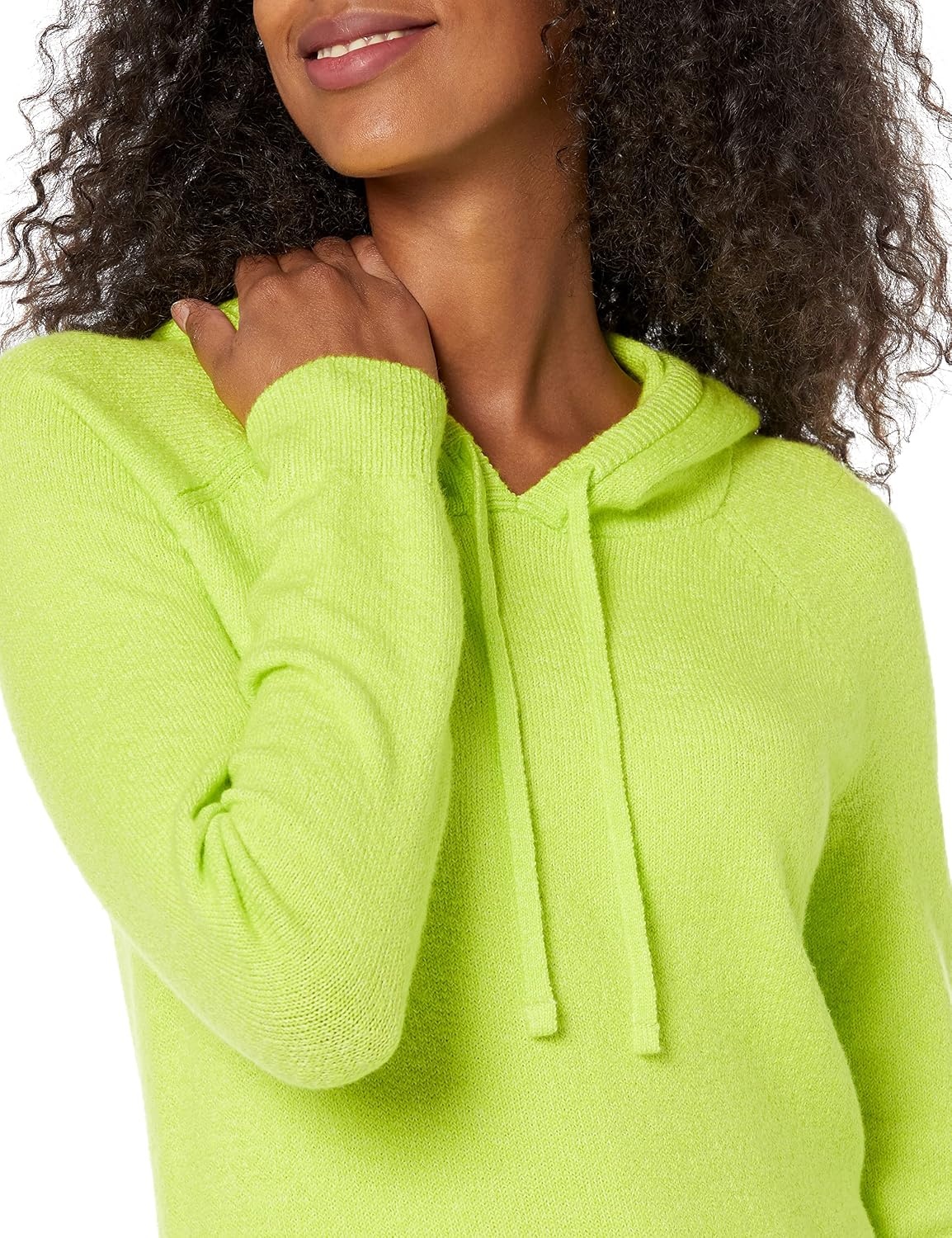 image:imageAmazon Essentials Womens Long Sleeve Soft Touch Hooded Pullover SweaterLime Green