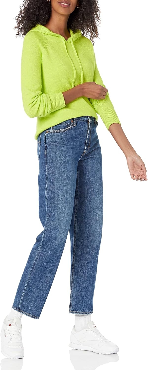 image:imageAmazon Essentials Womens Long Sleeve Soft Touch Hooded Pullover SweaterLime Green