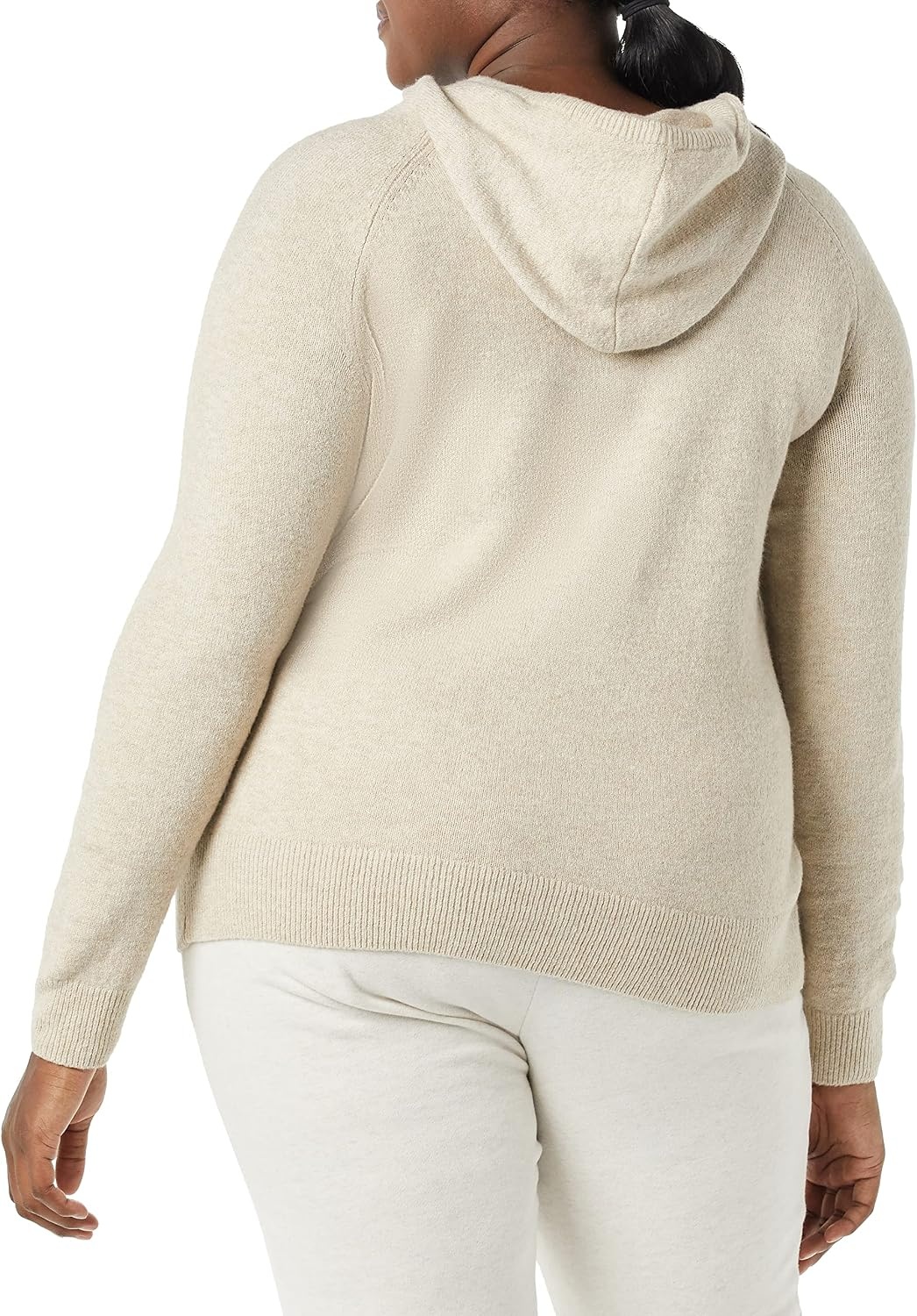 image:imageAmazon Essentials Womens Long Sleeve Soft Touch Hooded Pullover SweaterWarm Beige Heather