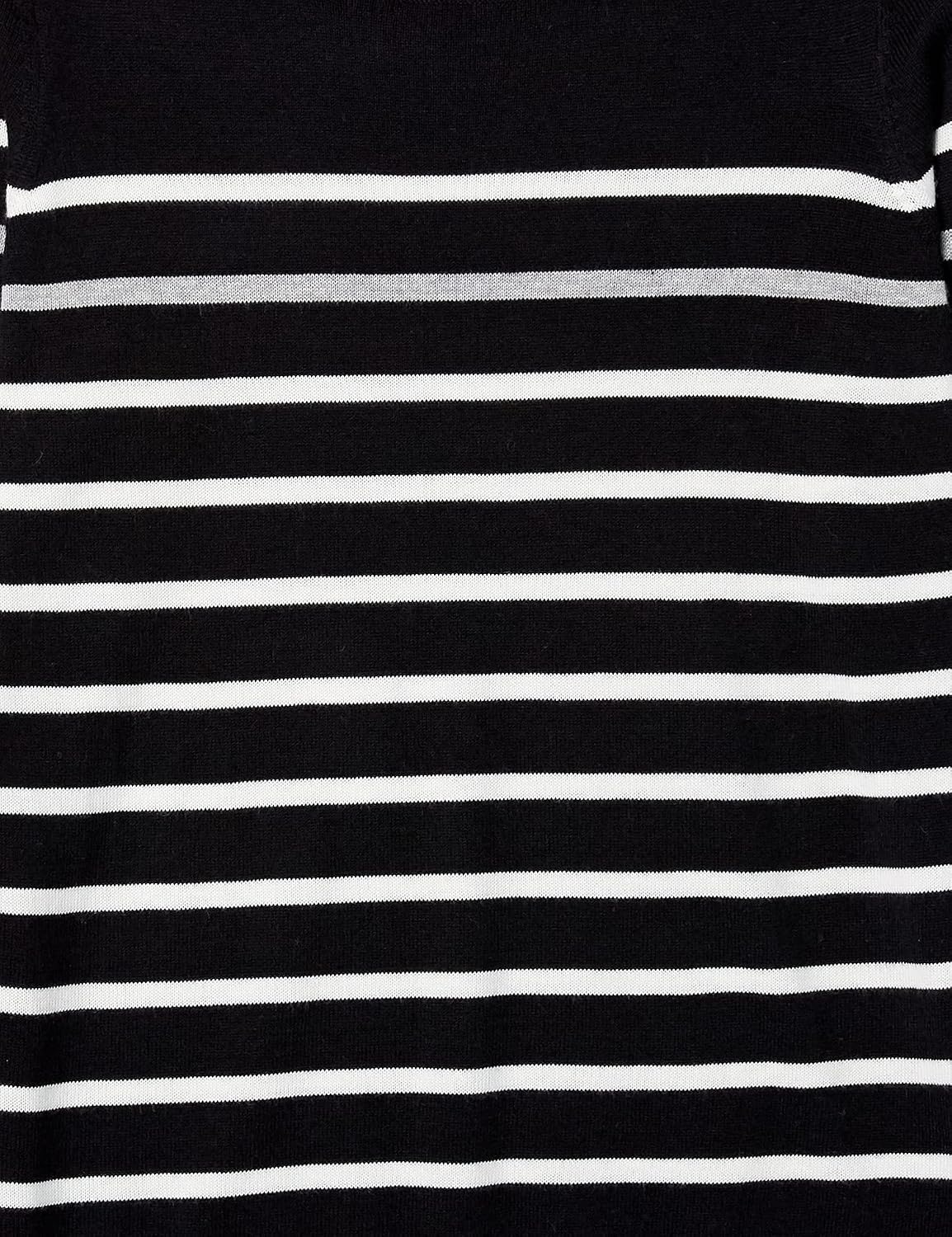 image:imageAmazon Essentials Womens LongSleeve Lightweight Crewneck Sweater Flattering Available in Plus SizeBlack Grey White Stripe