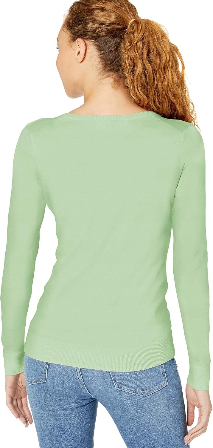 image:imageAmazon Essentials Womens LongSleeve Lightweight Crewneck Sweater Flattering Available in Plus SizeBright Mint