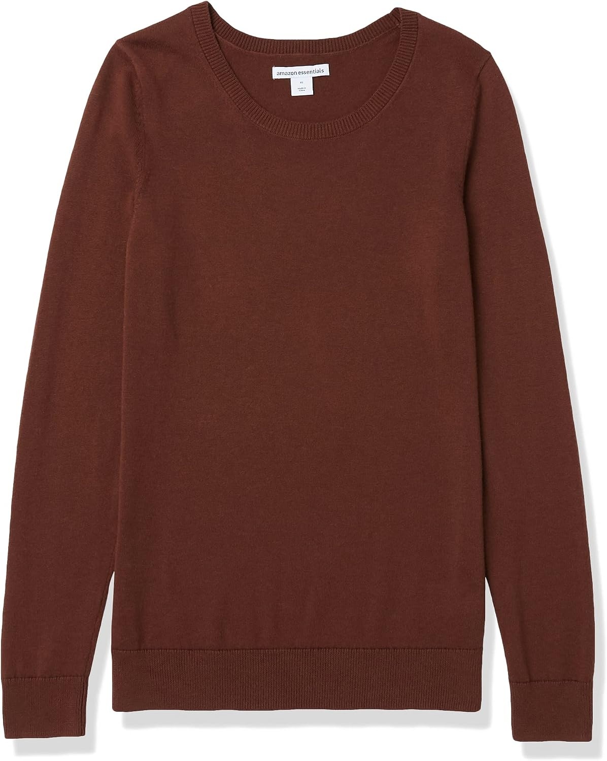 image:imageAmazon Essentials Womens LongSleeve Lightweight Crewneck Sweater Flattering Available in Plus SizeBrown
