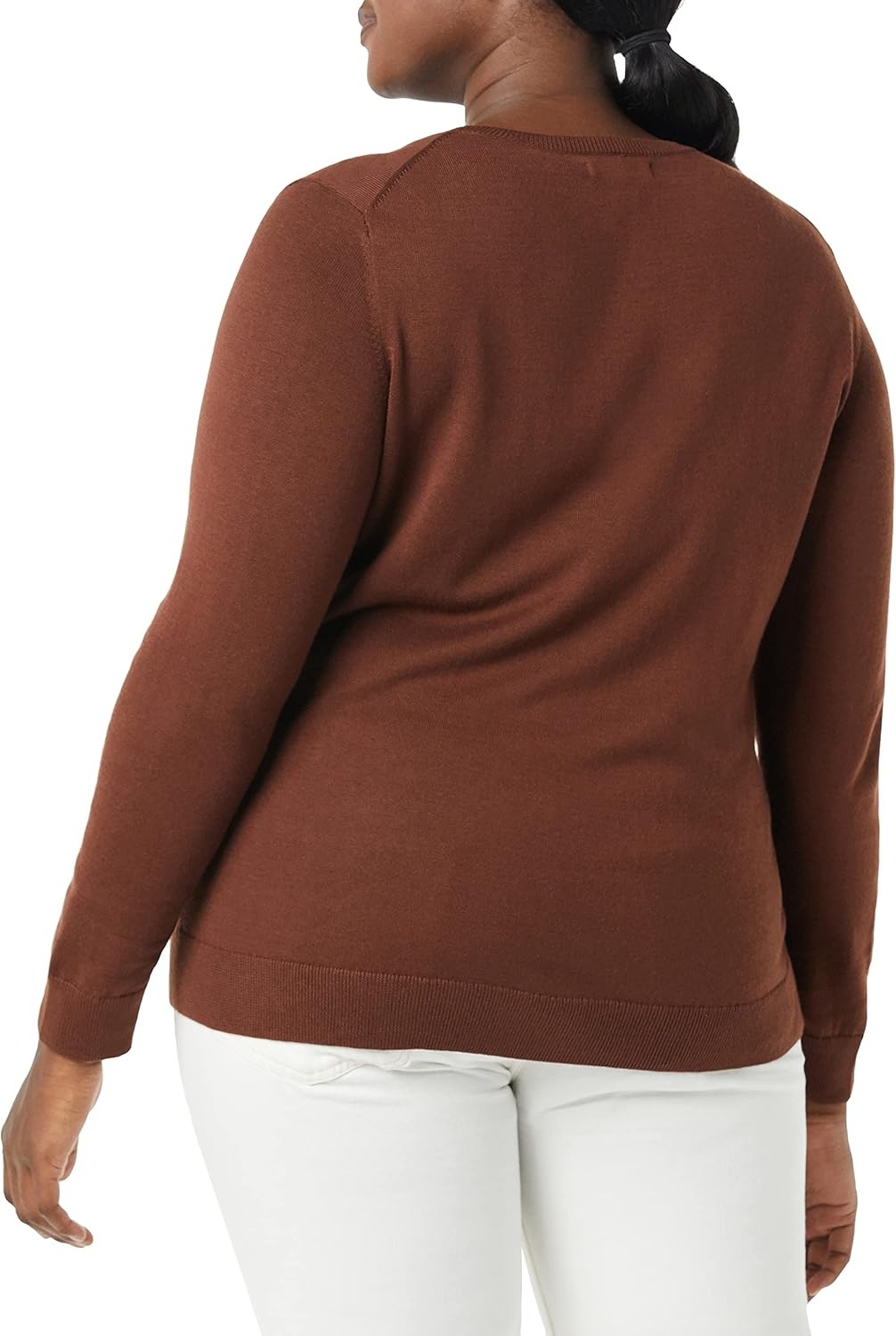 image:imageAmazon Essentials Womens LongSleeve Lightweight Crewneck Sweater Flattering Available in Plus SizeBrown
