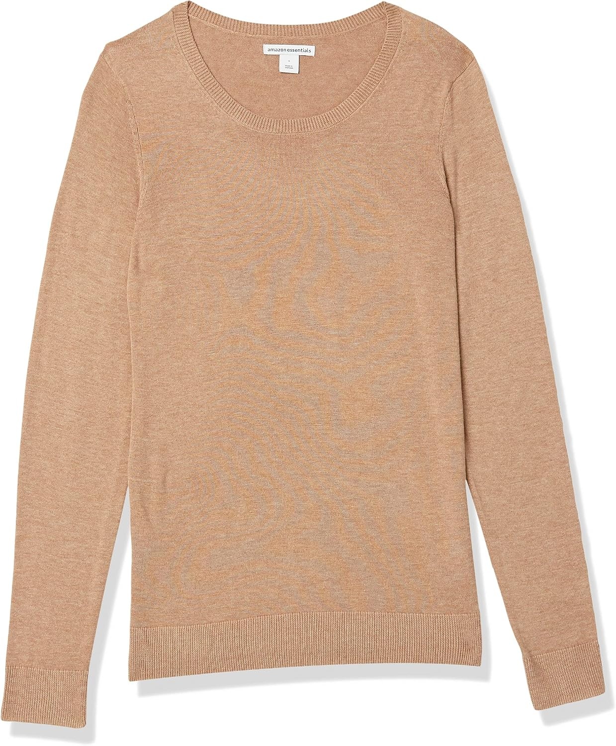 image:imageAmazon Essentials Womens LongSleeve Lightweight Crewneck Sweater Flattering Available in Plus SizeCamel Heather