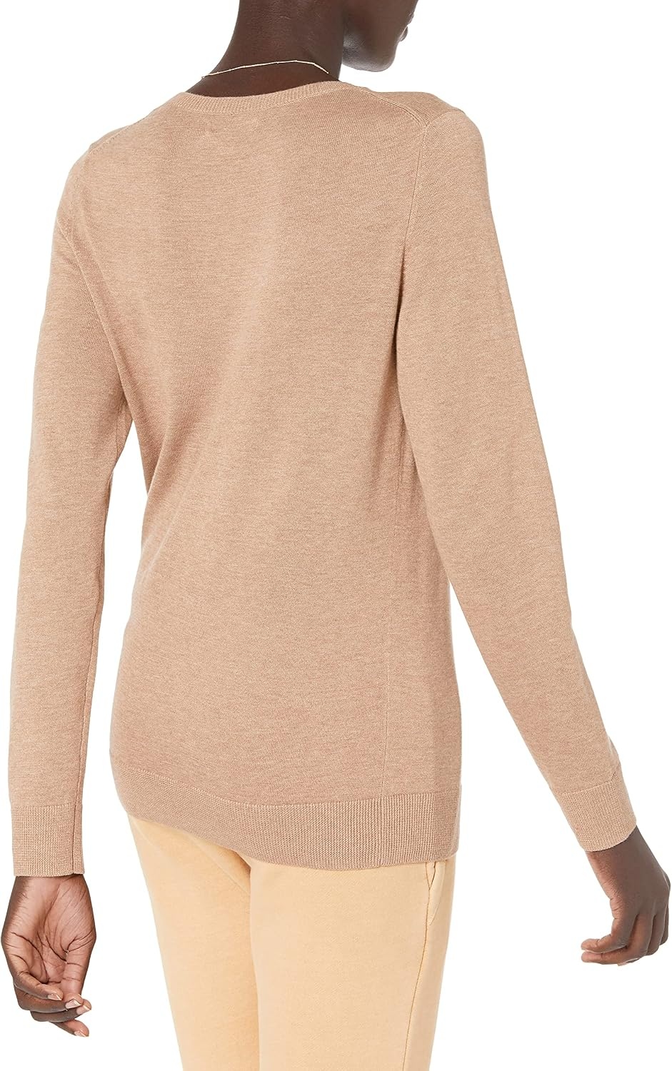 image:imageAmazon Essentials Womens LongSleeve Lightweight Crewneck Sweater Flattering Available in Plus SizeCamel Heather