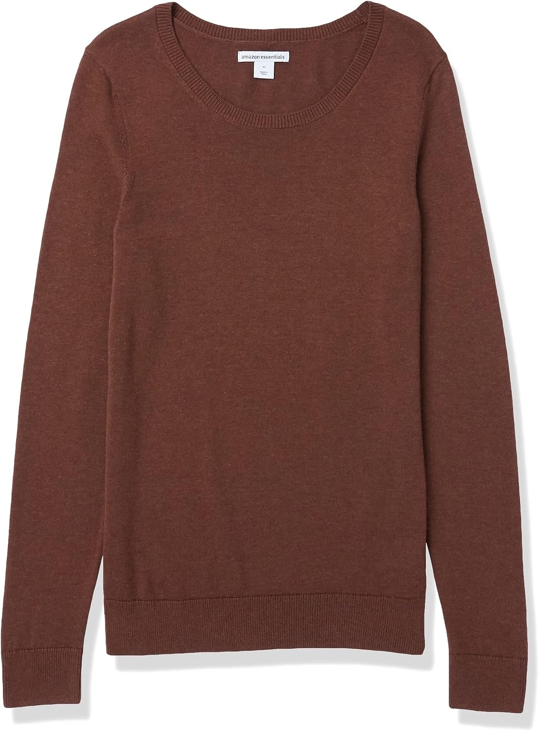 image:imageAmazon Essentials Womens LongSleeve Lightweight Crewneck Sweater Flattering Available in Plus SizeDark Chestnut Brown