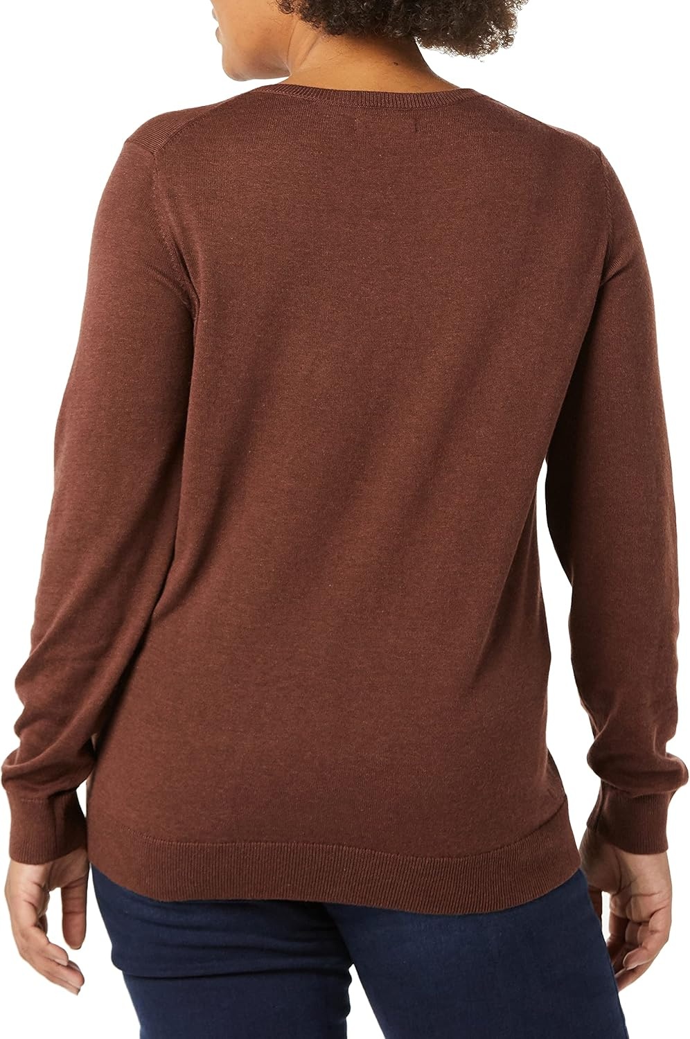 image:imageAmazon Essentials Womens LongSleeve Lightweight Crewneck Sweater Flattering Available in Plus SizeDark Chestnut Brown