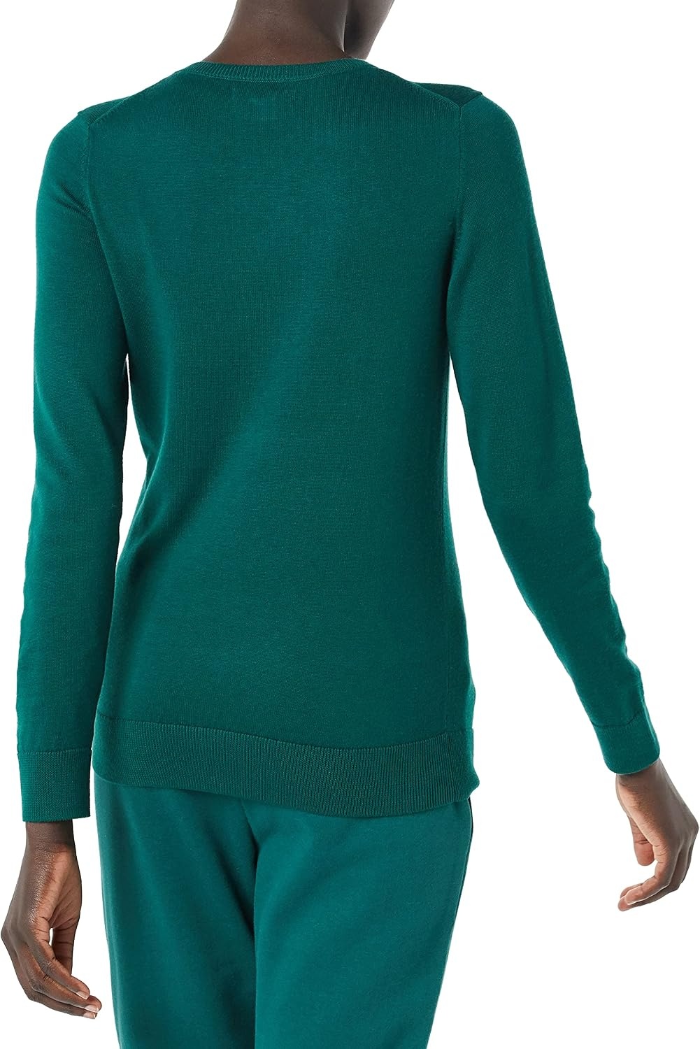image:imageAmazon Essentials Womens LongSleeve Lightweight Crewneck Sweater Flattering Available in Plus SizeDark Green