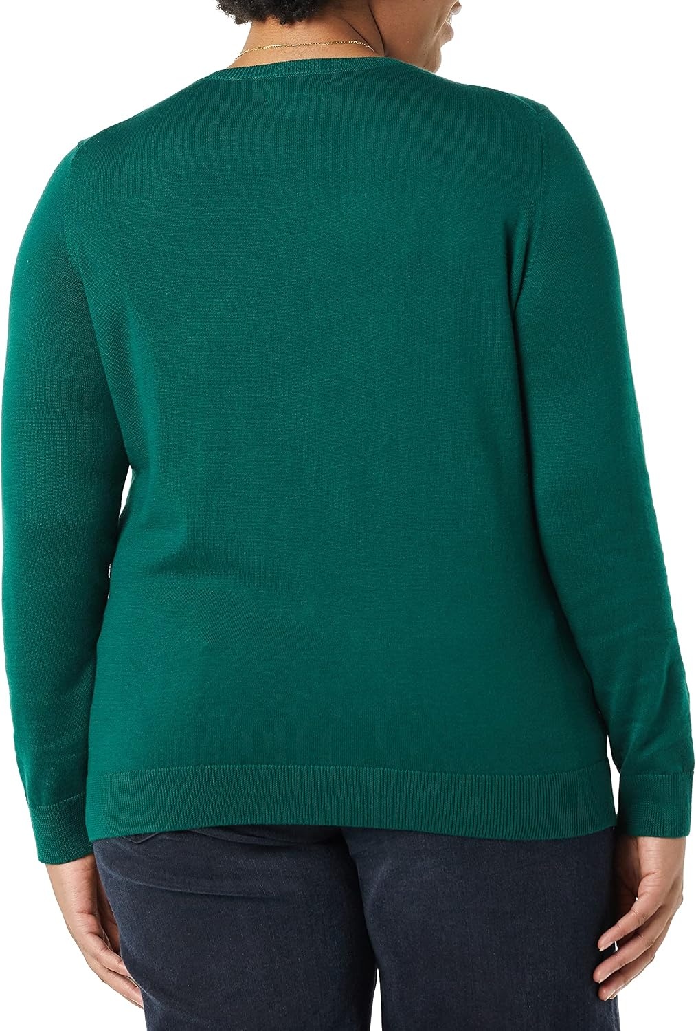 image:imageAmazon Essentials Womens LongSleeve Lightweight Crewneck Sweater Flattering Available in Plus SizeDark Green