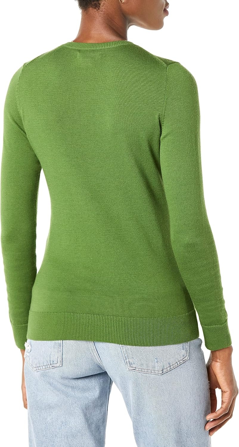 image:imageAmazon Essentials Womens LongSleeve Lightweight Crewneck Sweater Flattering Available in Plus SizeGreen