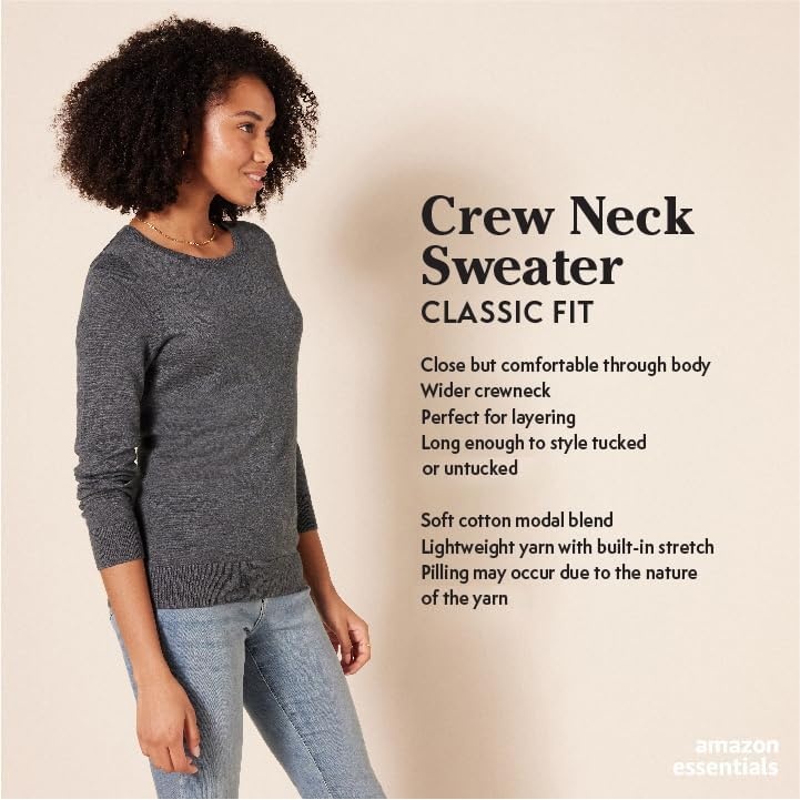 image:imageAmazon Essentials Womens LongSleeve Lightweight Crewneck Sweater Flattering Available in Plus SizeLight Jade Green