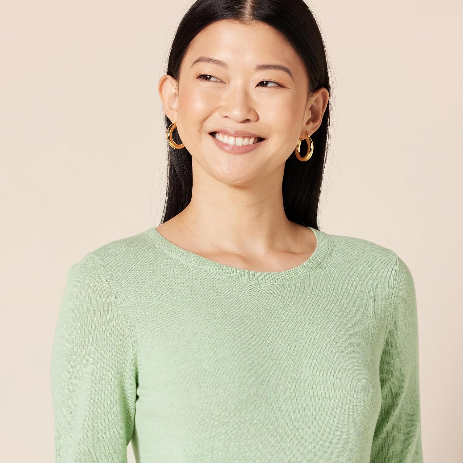 image:imageAmazon Essentials Womens LongSleeve Lightweight Crewneck Sweater Flattering Available in Plus SizeLight Jade Green