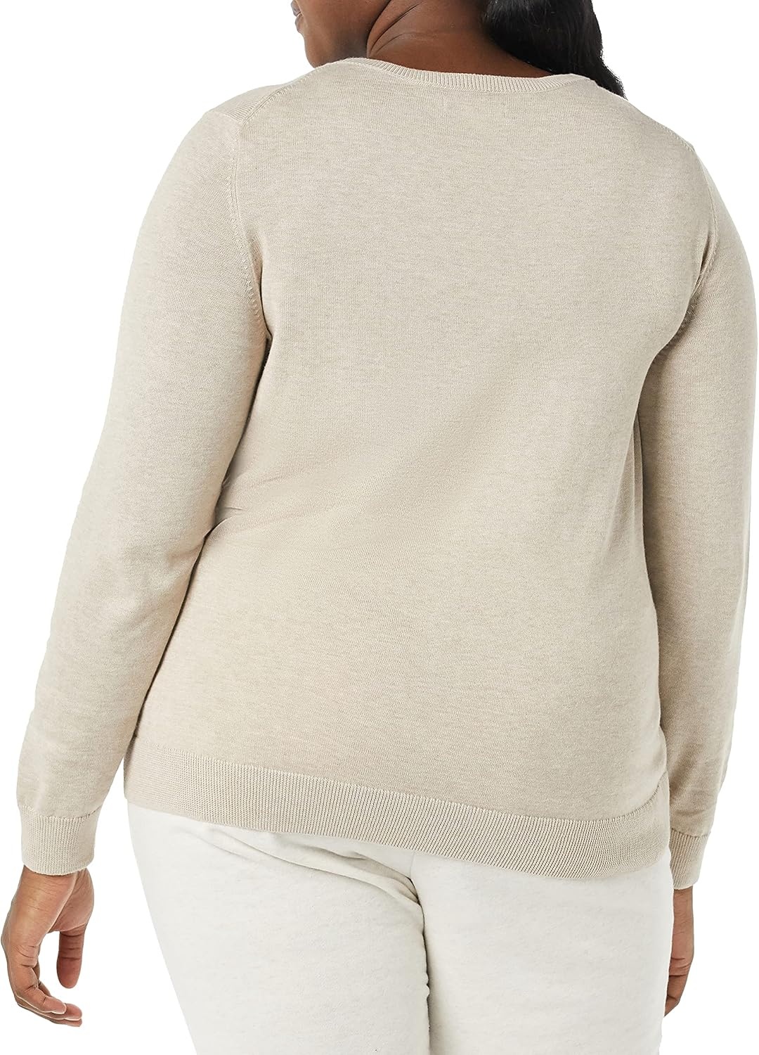 image:imageAmazon Essentials Womens LongSleeve Lightweight Crewneck Sweater Flattering Available in Plus SizeOatmeal Heather