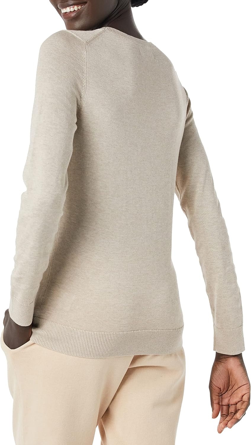 image:imageAmazon Essentials Womens LongSleeve Lightweight Crewneck Sweater Flattering Available in Plus SizeOatmeal Heather