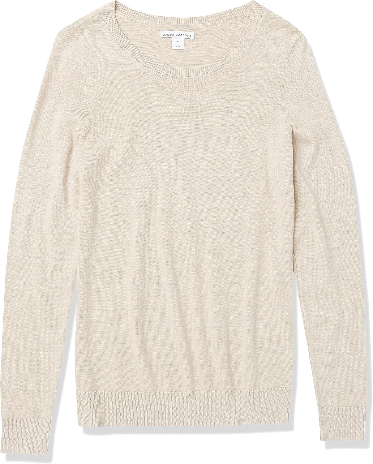 image:imageAmazon Essentials Womens LongSleeve Lightweight Crewneck Sweater Flattering Available in Plus SizeOatmeal Heather