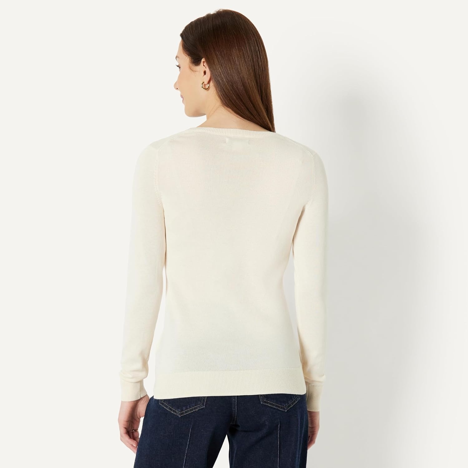 image:imageAmazon Essentials Womens LongSleeve Lightweight Crewneck Sweater Flattering Available in Plus SizePale Peach