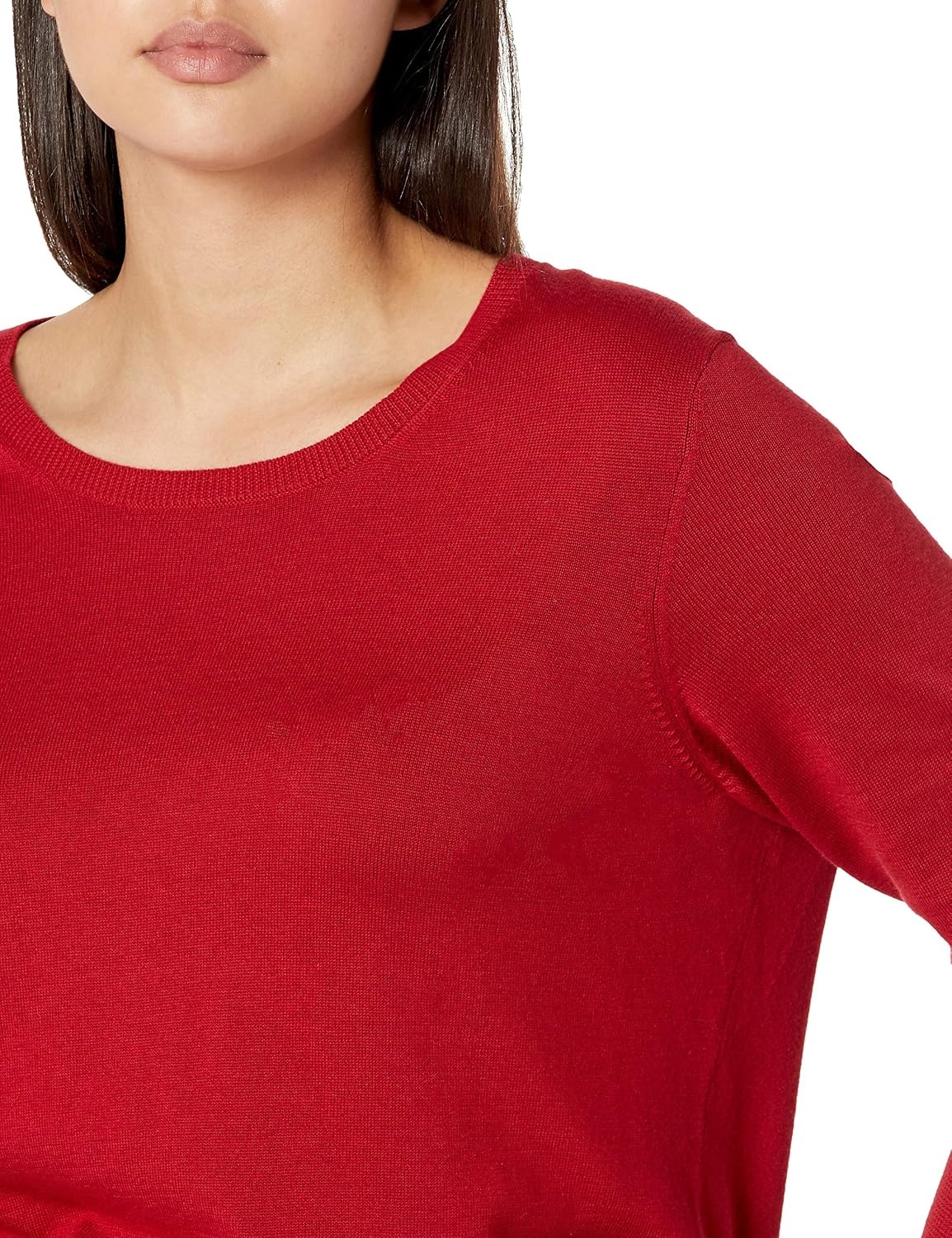 image:imageAmazon Essentials Womens LongSleeve Lightweight Crewneck Sweater Flattering Available in Plus SizeRed