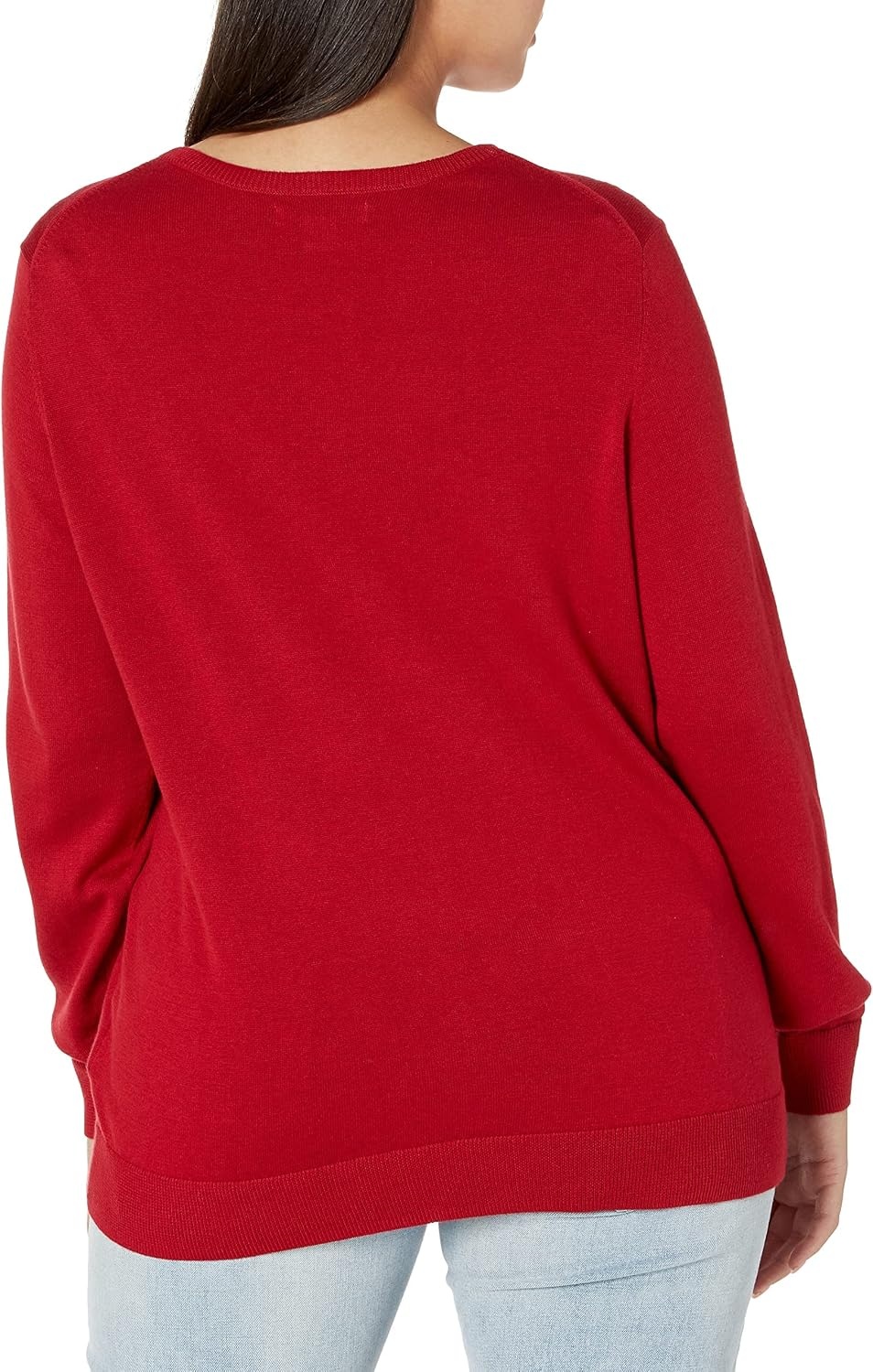 image:imageAmazon Essentials Womens LongSleeve Lightweight Crewneck Sweater Flattering Available in Plus SizeRed