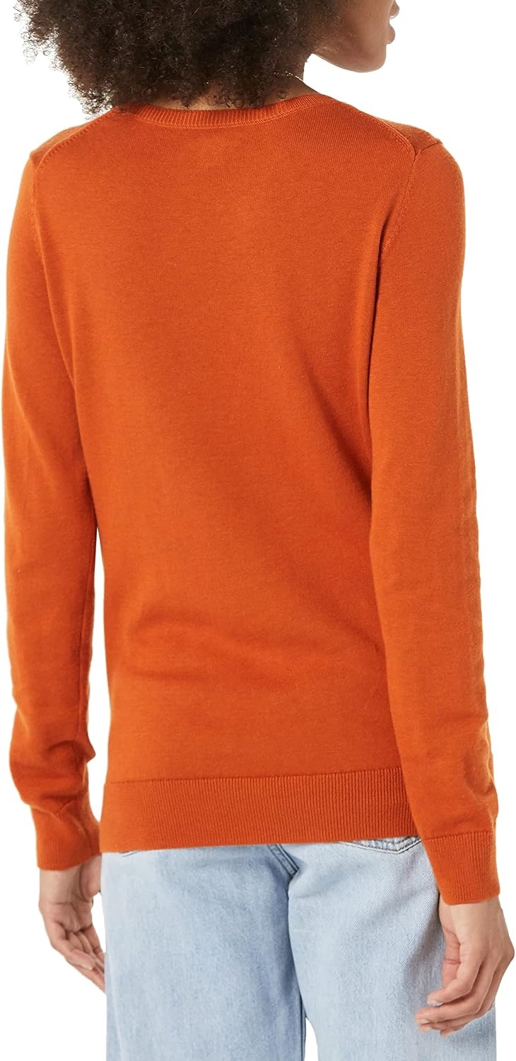 image:imageAmazon Essentials Womens LongSleeve Lightweight Crewneck Sweater Flattering Available in Plus SizeRust