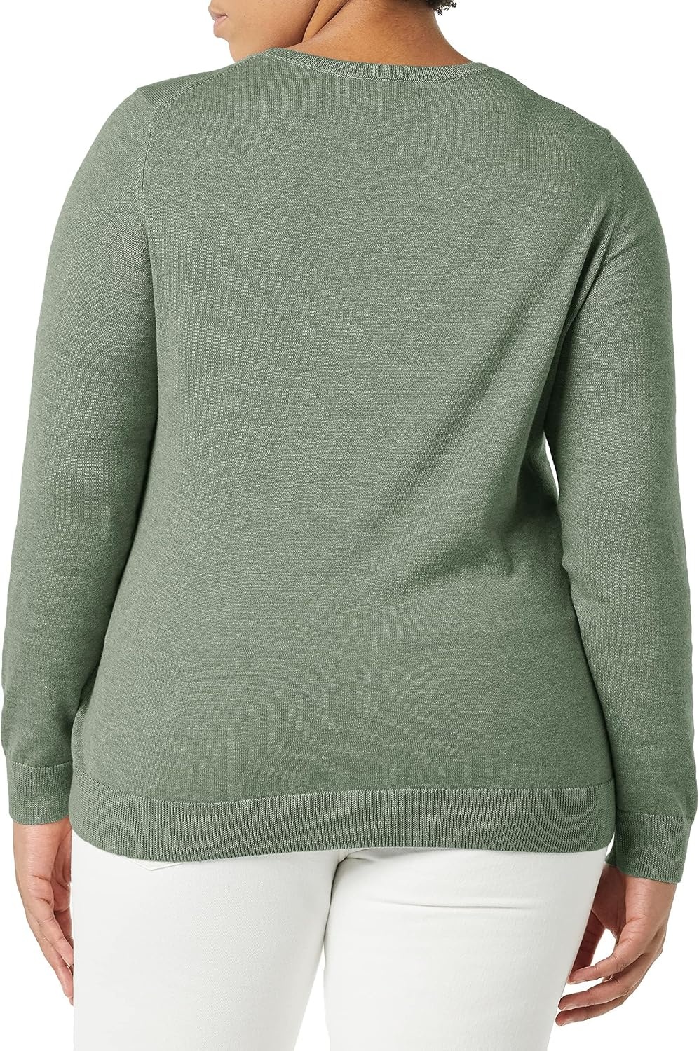 image:imageAmazon Essentials Womens LongSleeve Lightweight Crewneck Sweater Flattering Available in Plus SizeSage Green Heather