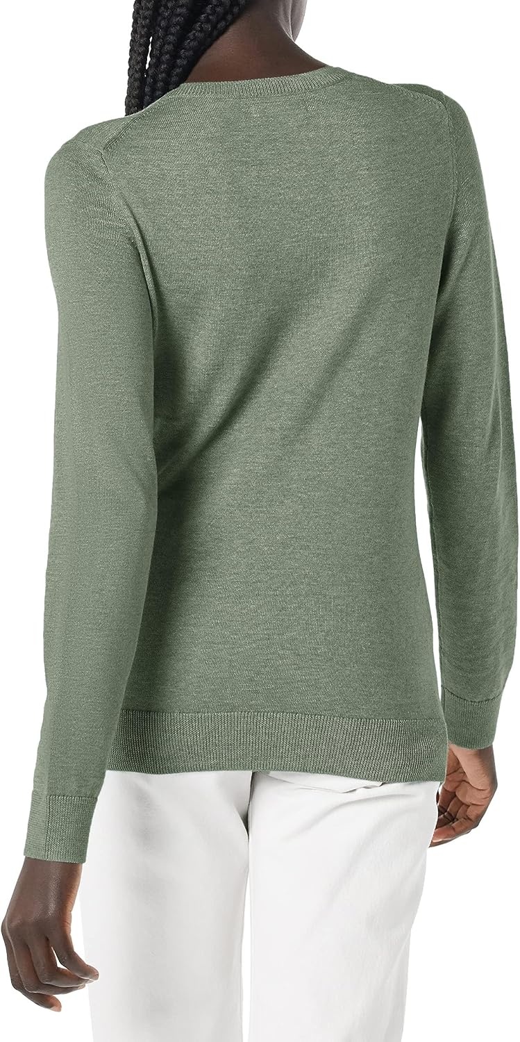 image:imageAmazon Essentials Womens LongSleeve Lightweight Crewneck Sweater Flattering Available in Plus SizeSage Green Heather