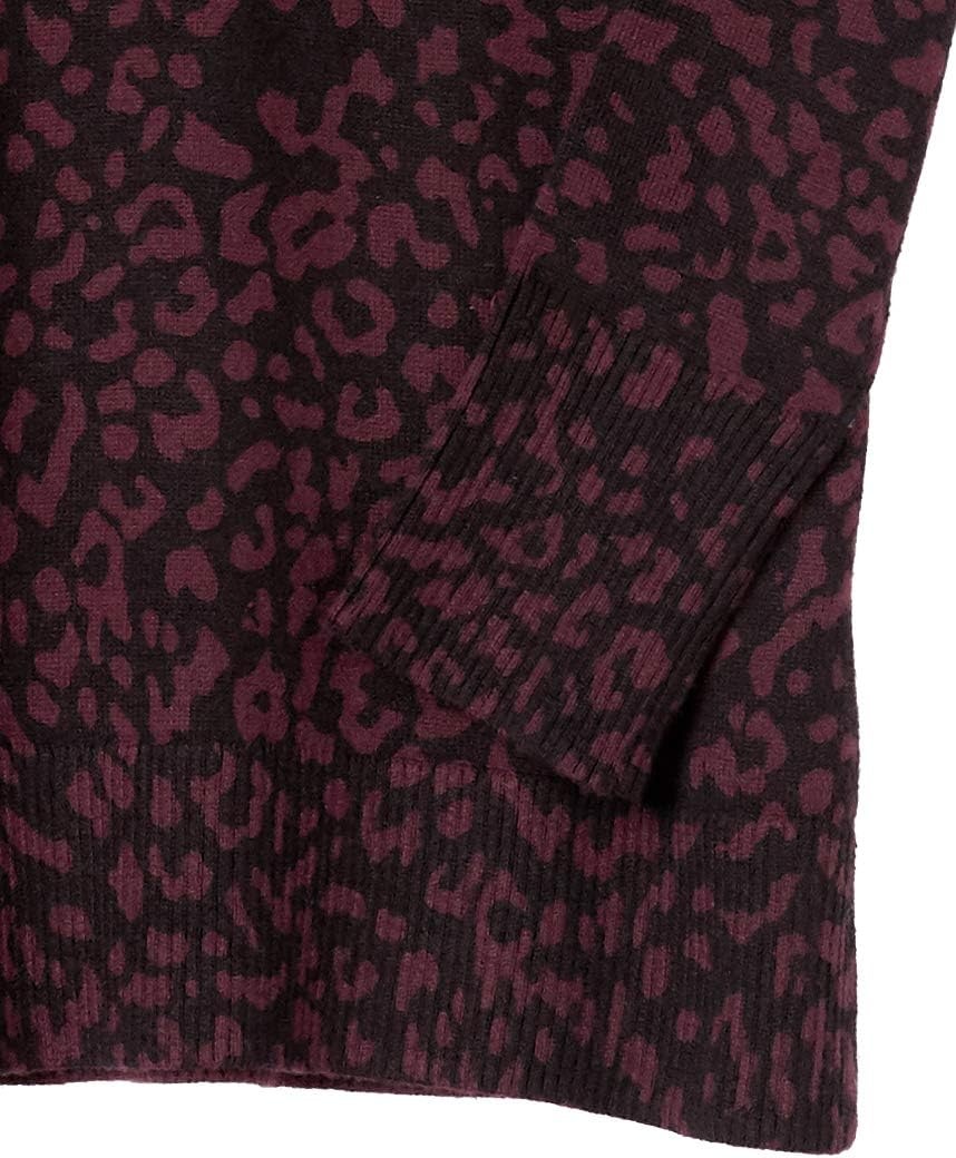 image:imageAmazon Essentials Womens Regular Fit Lightweight VNeck Tunic Sweater Long SleeveBurgundy Animal
