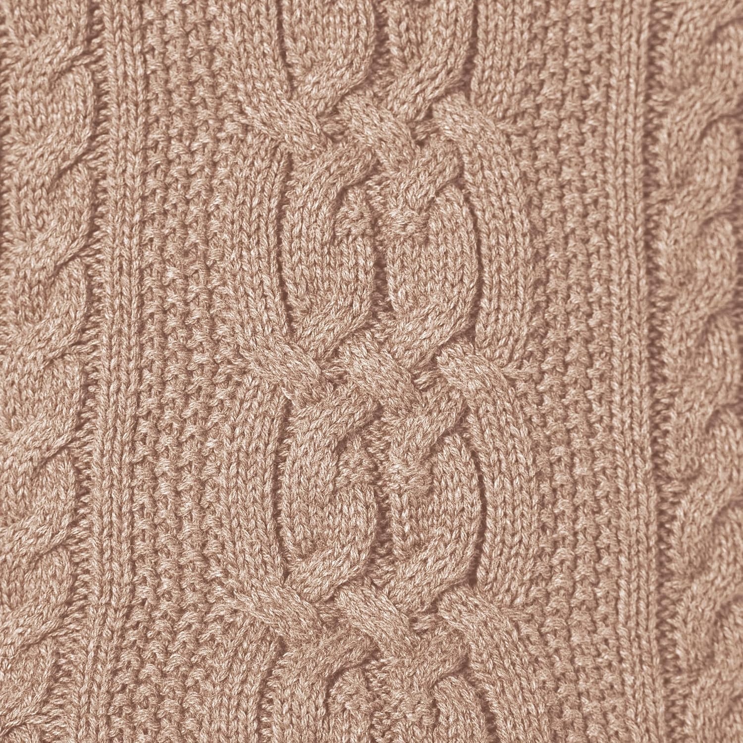 image:imageAmazon Essentials Womens Regular Fit Soft Cotton Cable Knit Ribbed Crewneck Sweater Available in Plus SizeCamel Heather
