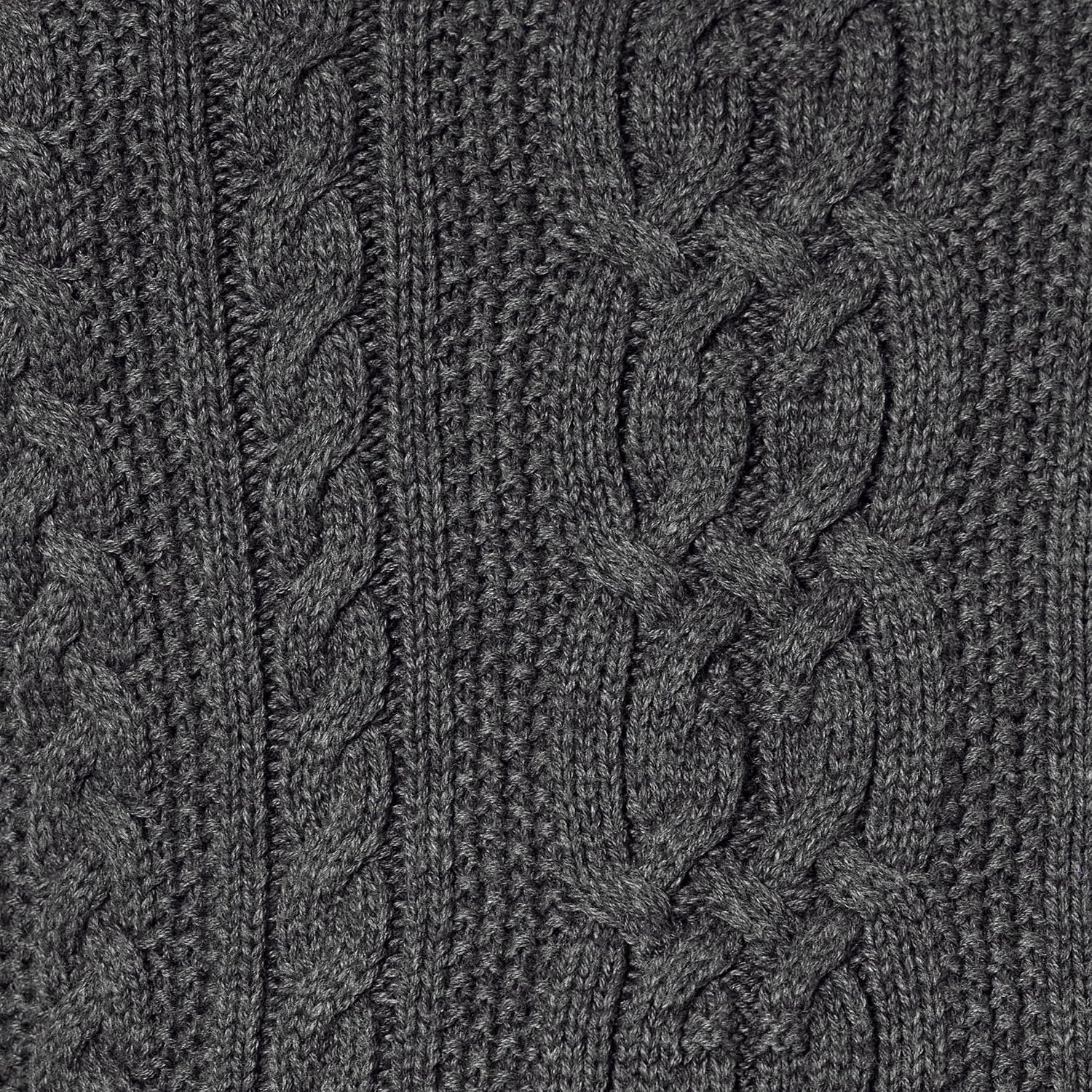 image:imageAmazon Essentials Womens Regular Fit Soft Cotton Cable Knit Ribbed Crewneck Sweater Available in Plus SizeCharcoal Heather
