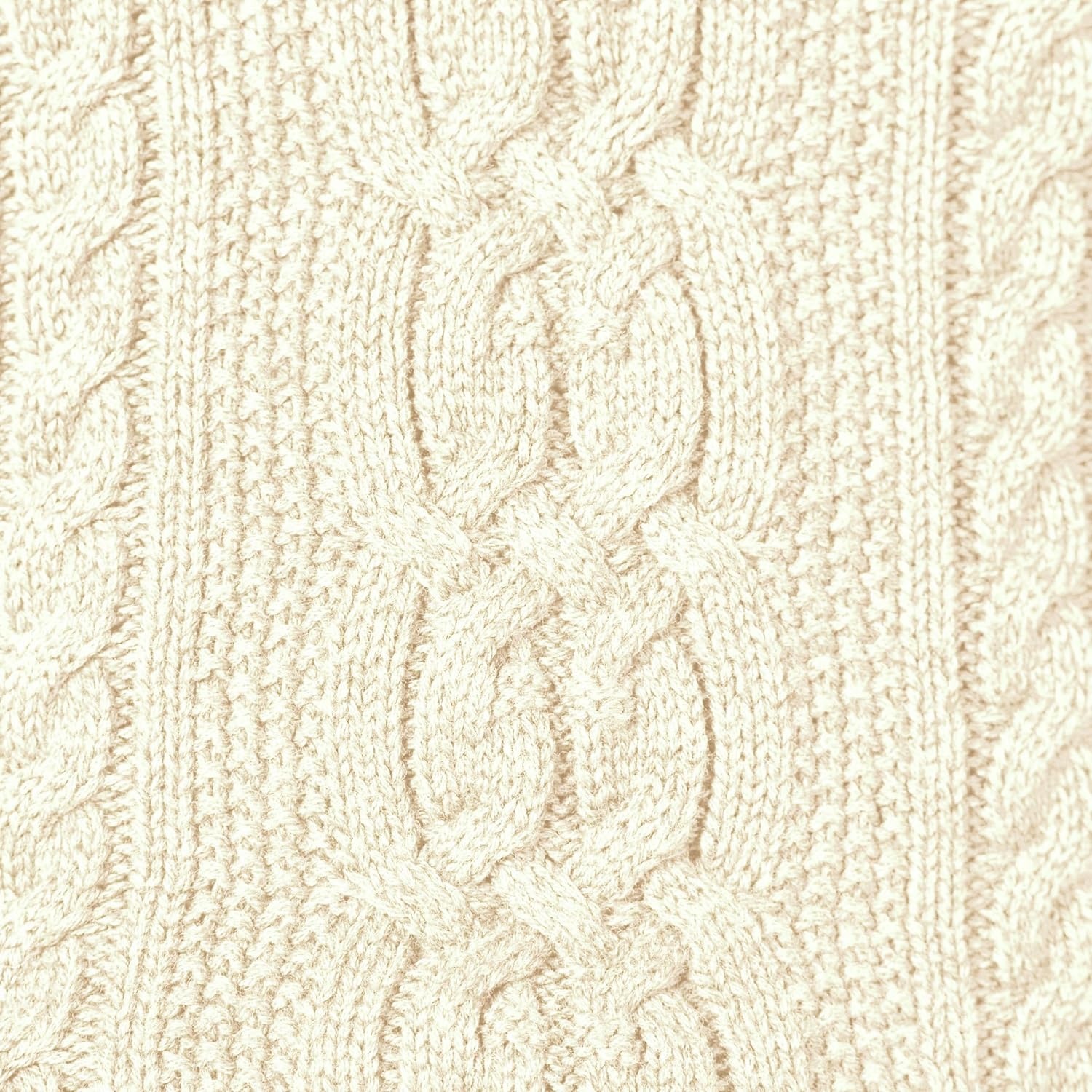 image:imageAmazon Essentials Womens Regular Fit Soft Cotton Cable Knit Ribbed Crewneck Sweater Available in Plus SizeCream