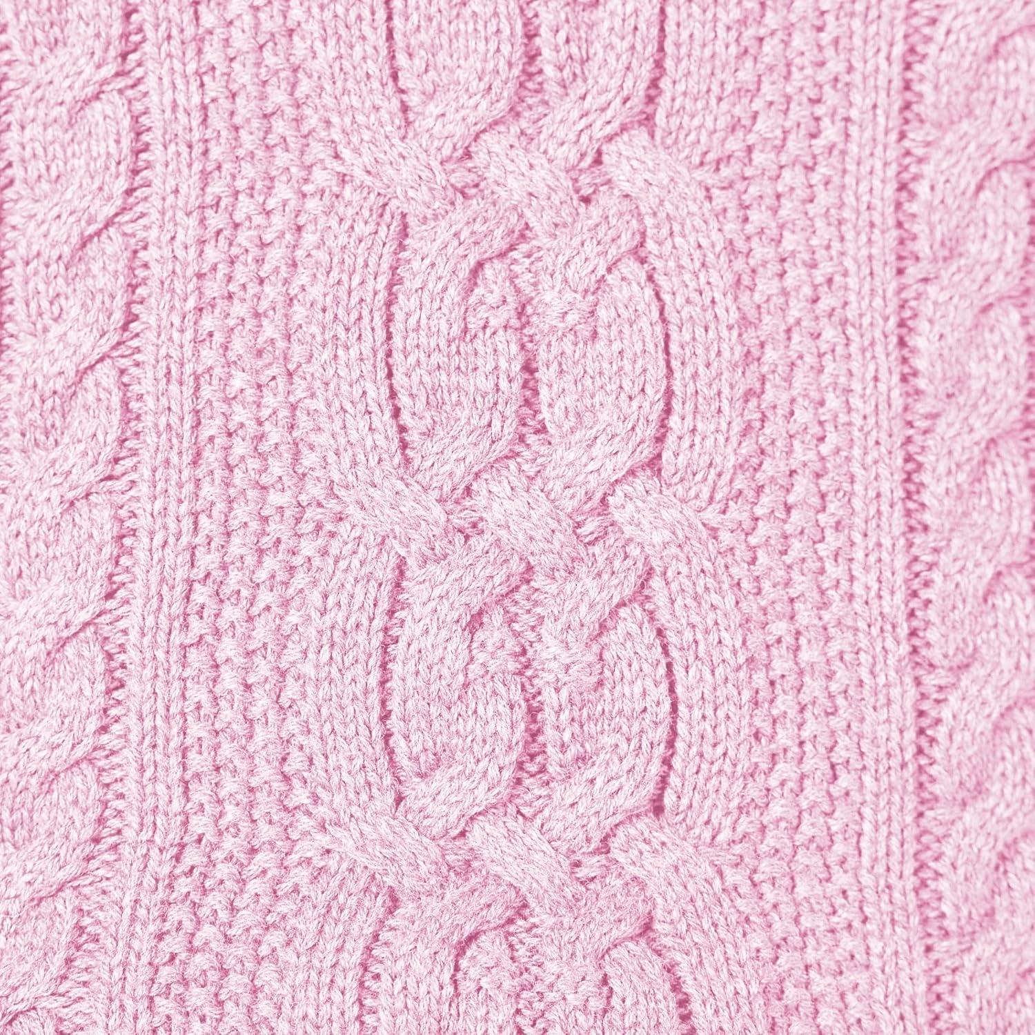 image:imageAmazon Essentials Womens Regular Fit Soft Cotton Cable Knit Ribbed Crewneck Sweater Available in Plus SizeLight Pink