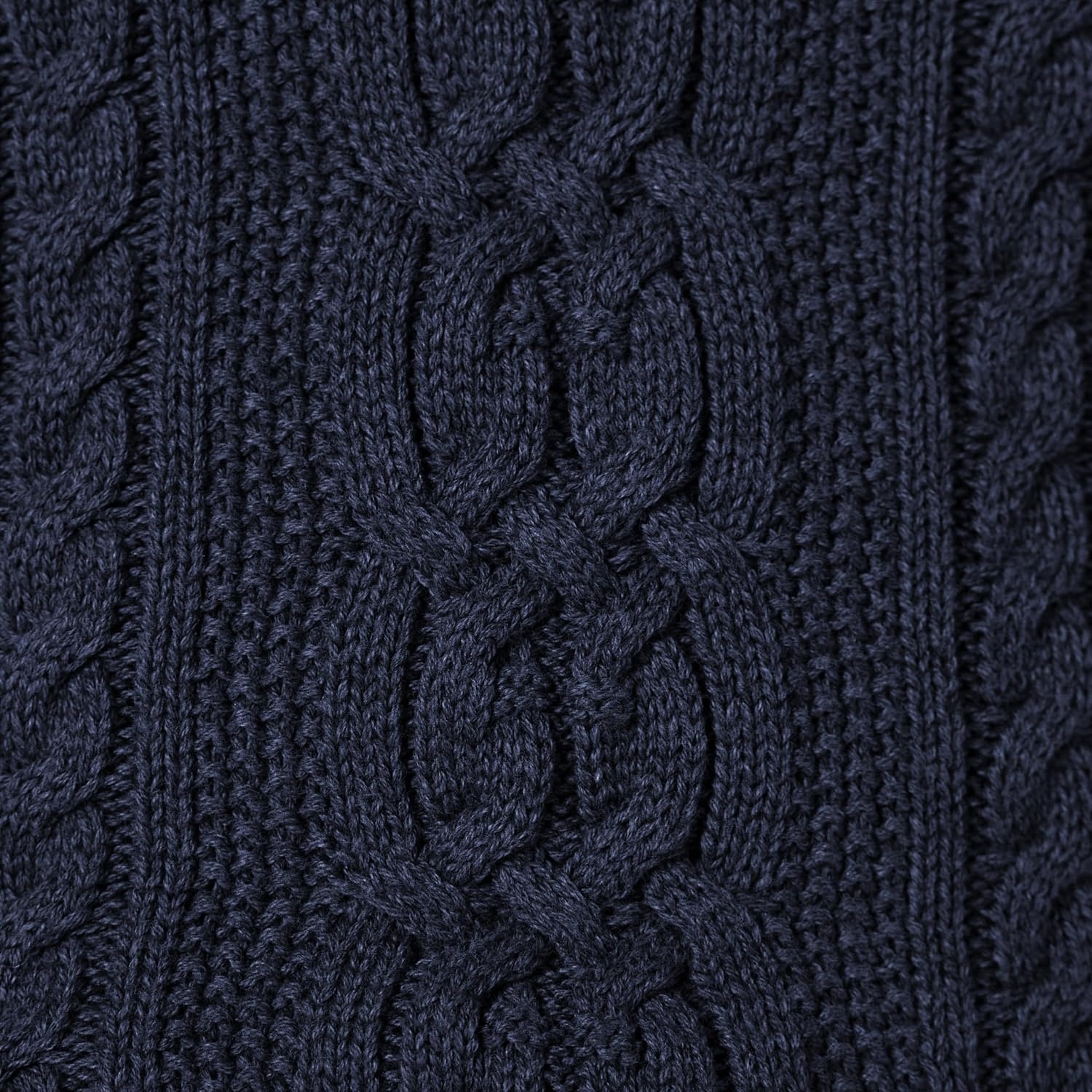 image:imageAmazon Essentials Womens Regular Fit Soft Cotton Cable Knit Ribbed Crewneck Sweater Available in Plus SizeNavy