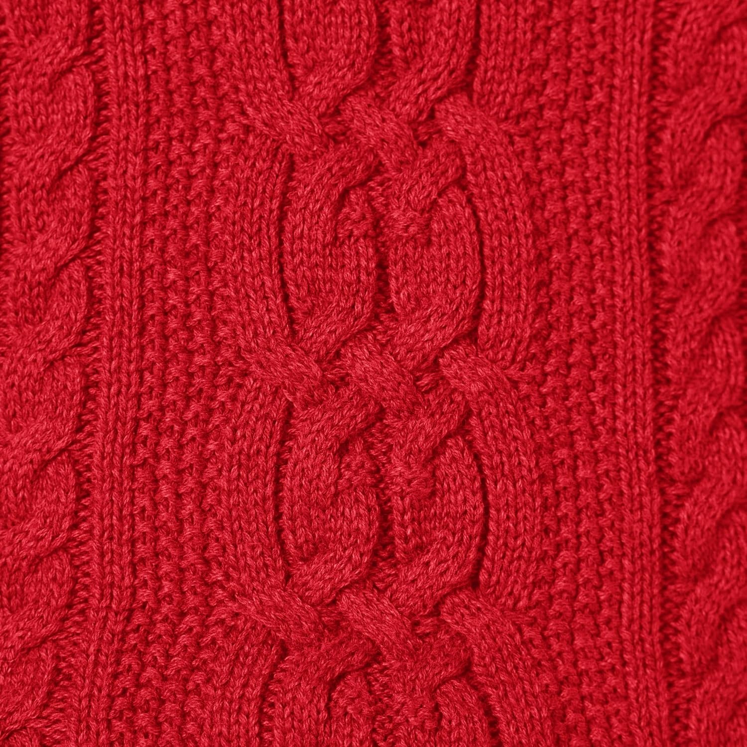 image:imageAmazon Essentials Womens Regular Fit Soft Cotton Cable Knit Ribbed Crewneck Sweater Available in Plus SizeRed