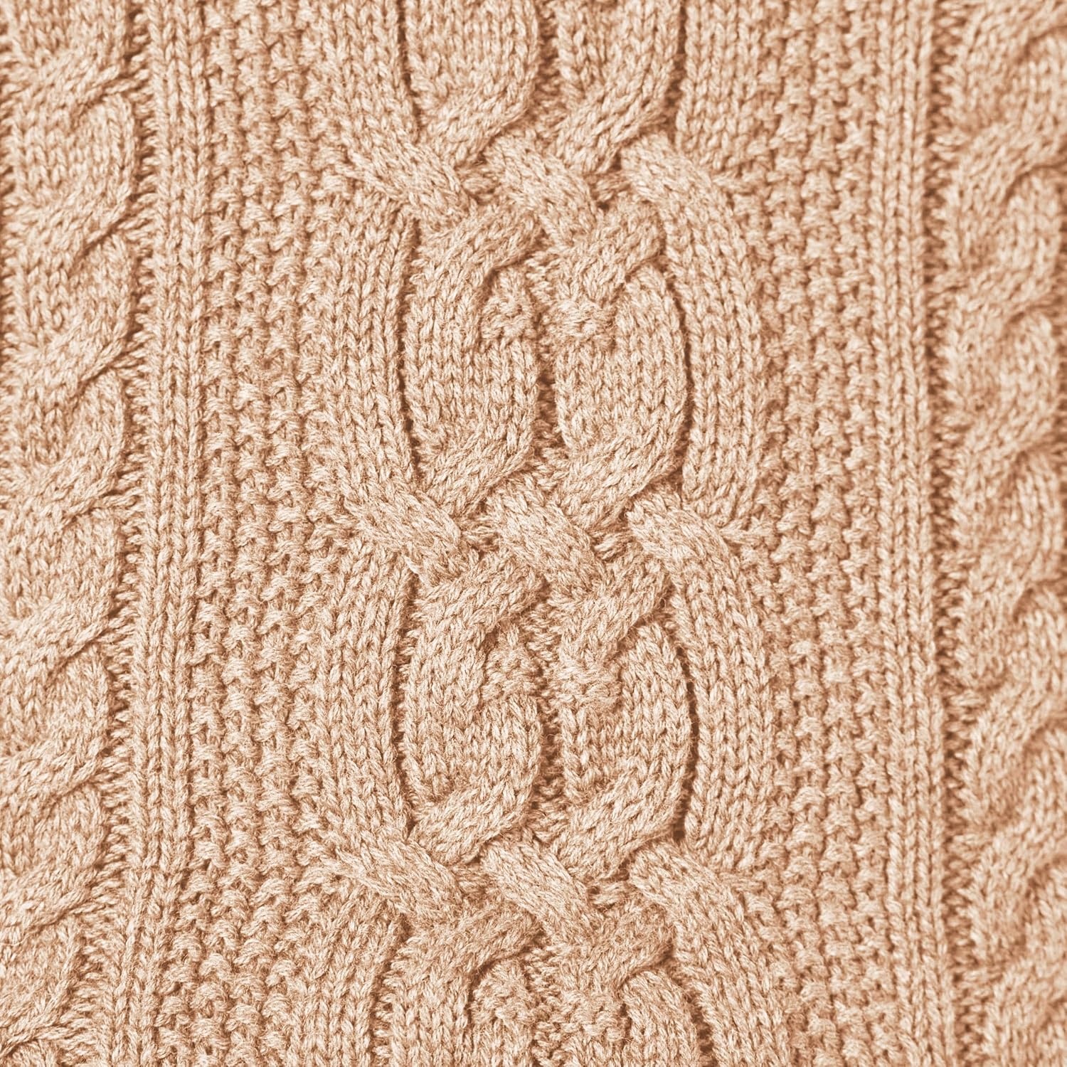 image:imageAmazon Essentials Womens Regular Fit Soft Cotton Cable Knit Ribbed Crewneck Sweater Available in Plus SizeTaupe Heather