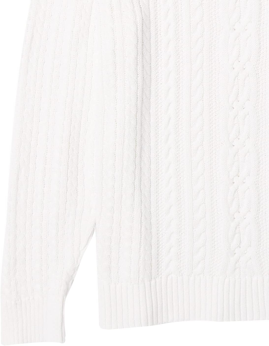 image:imageAmazon Essentials Womens Regular Fit Soft Cotton Cable Knit Ribbed Crewneck Sweater Available in Plus SizeWhite