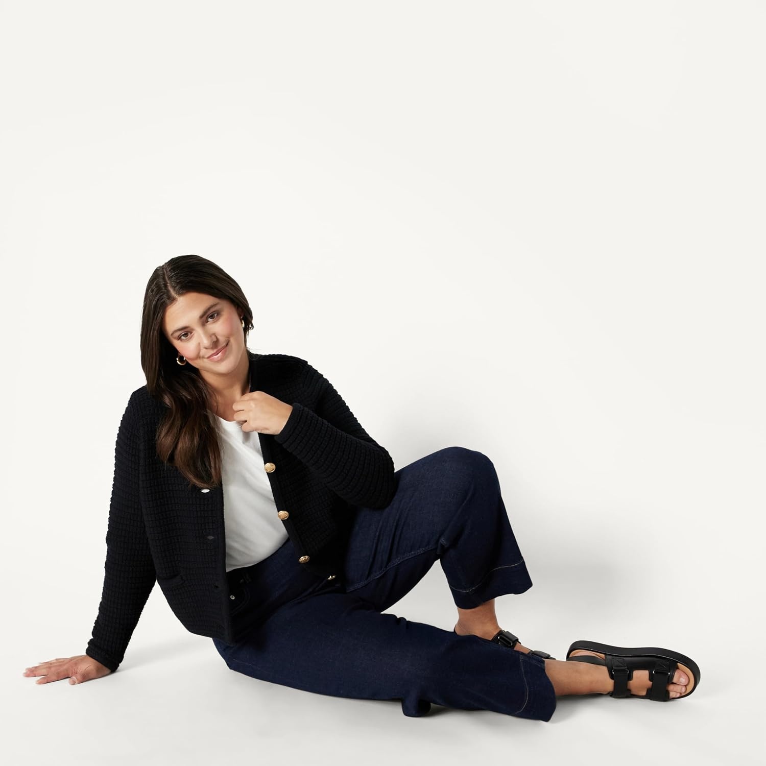 image:imageAmazon Essentials Womens RegularFit Midweight Cardigan SweaterBlack