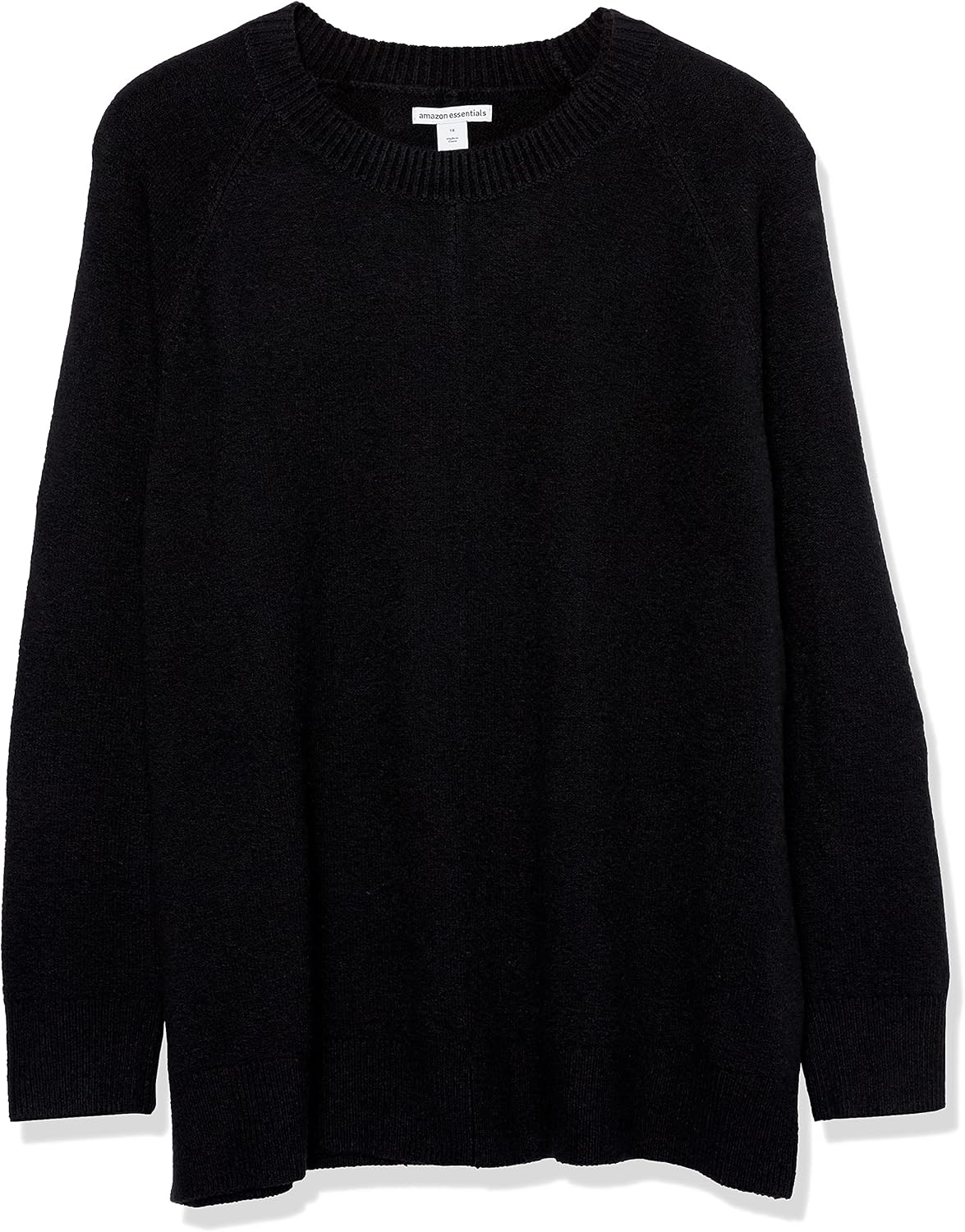 image:imageAmazon Essentials Womens RegularFit Soft Touch Crewneck LongSleeve SweaterBlack