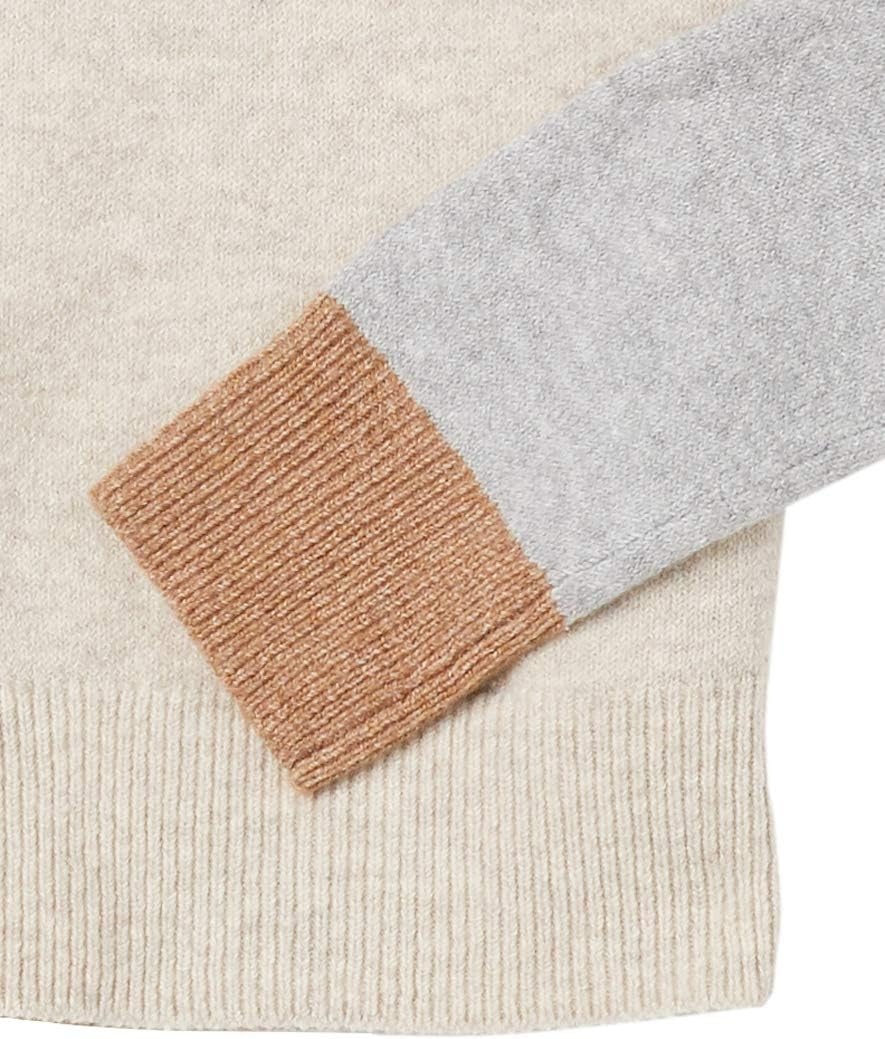 image:imageAmazon Essentials Womens RegularFit Soft Touch Crewneck LongSleeve SweaterGrey Oatmeal Heather Color Block