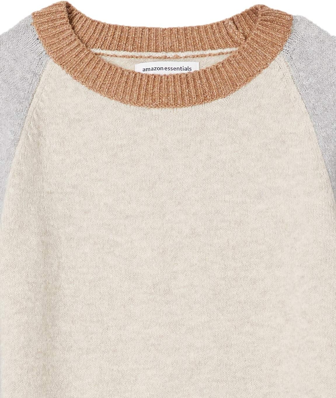 image:imageAmazon Essentials Womens RegularFit Soft Touch Crewneck LongSleeve SweaterGrey Oatmeal Heather Color Block