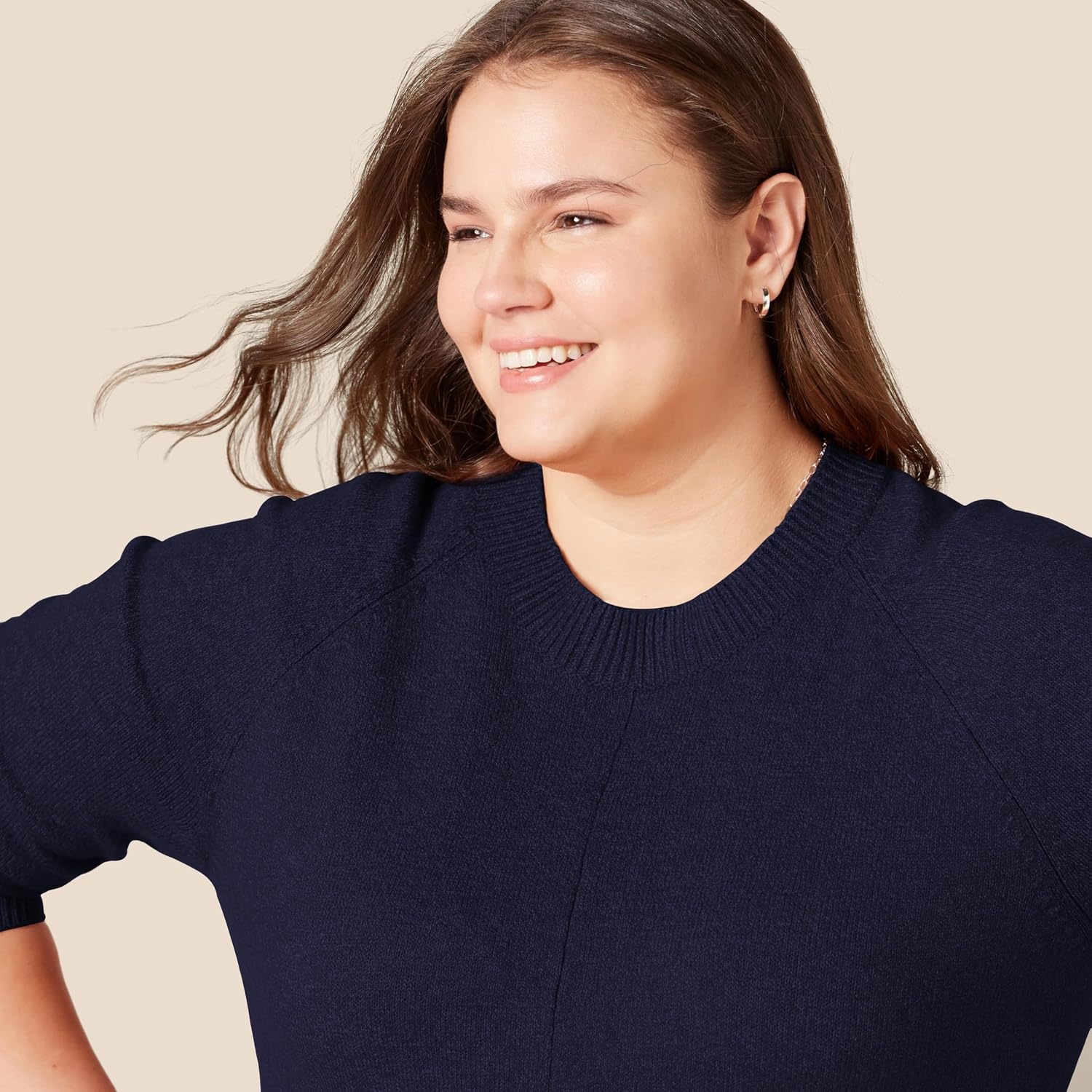image:imageAmazon Essentials Womens RegularFit Soft Touch Crewneck LongSleeve SweaterNavy