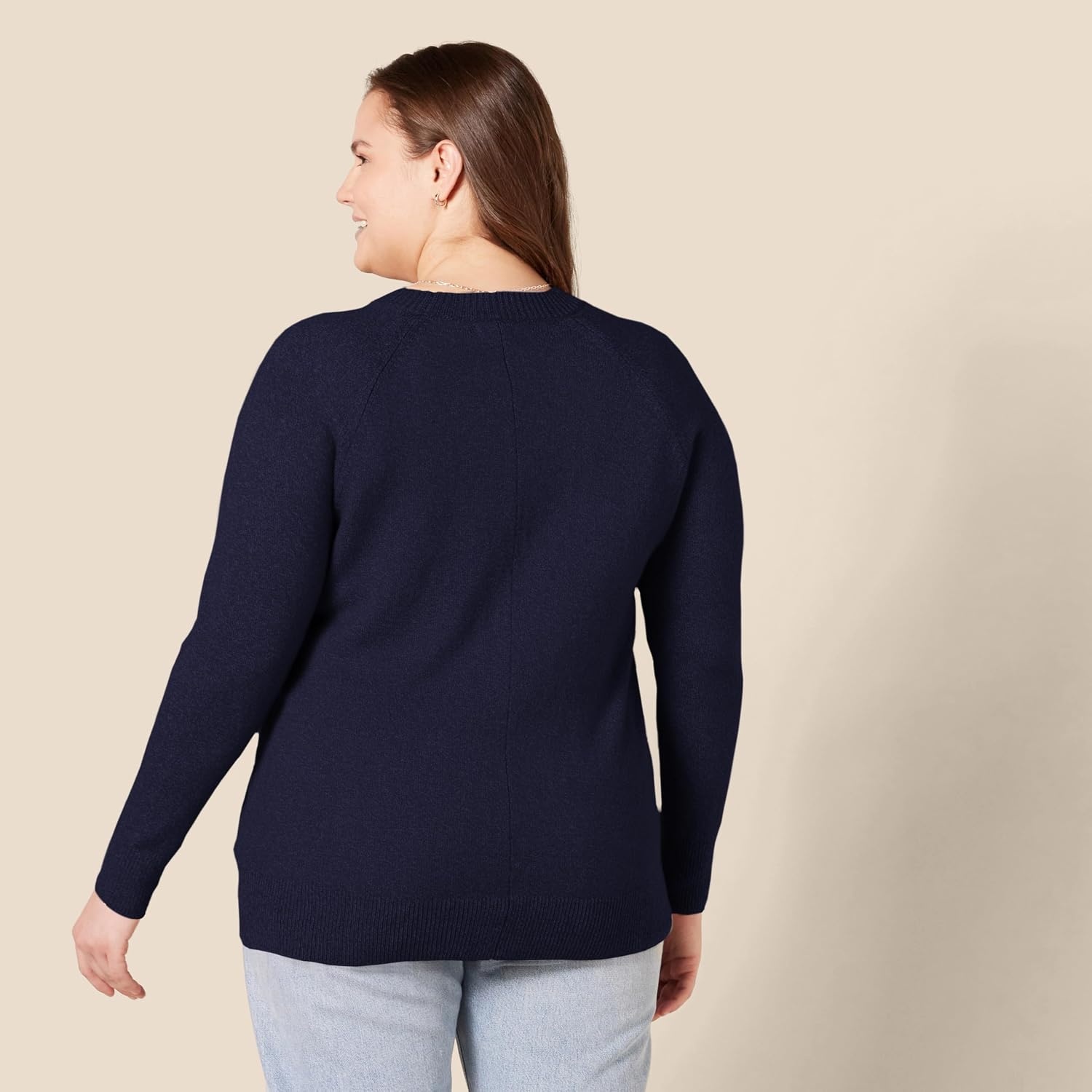 image:imageAmazon Essentials Womens RegularFit Soft Touch Crewneck LongSleeve SweaterNavy