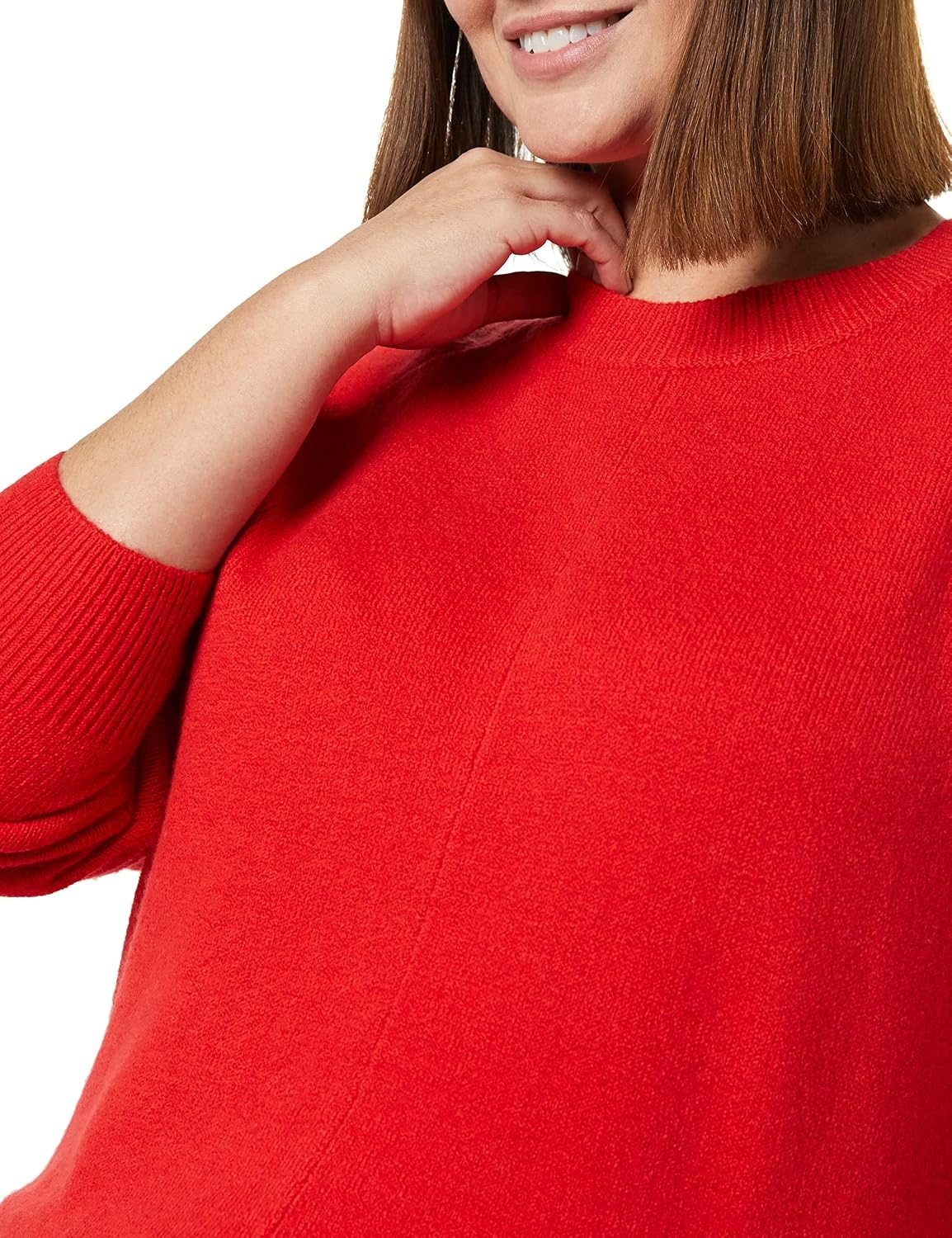 image:imageAmazon Essentials Womens RegularFit Soft Touch Crewneck LongSleeve SweaterRed