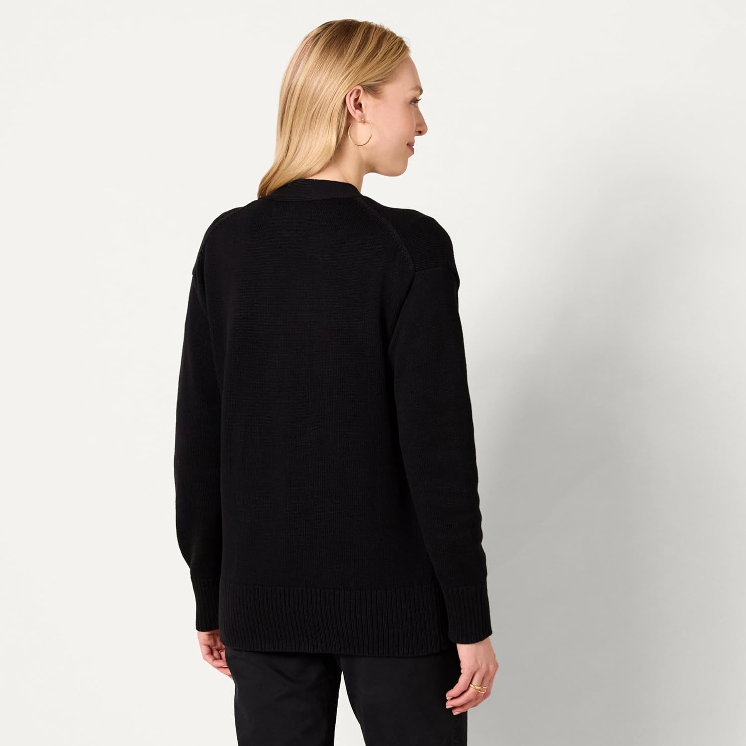 image:imageAmazon Essentials Womens Relaxed Fit Midweight Cardigan SweaterBlack