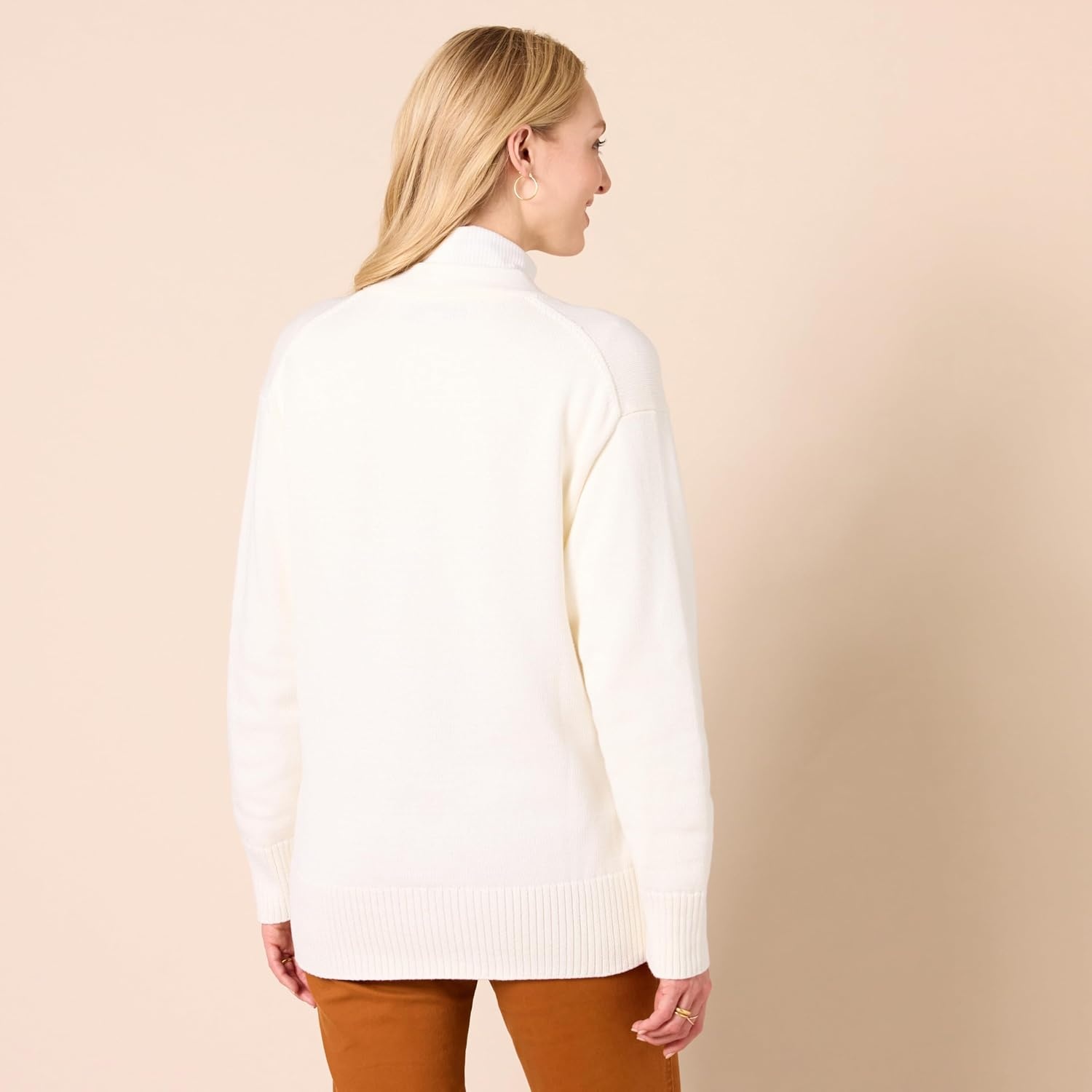 image:imageAmazon Essentials Womens Relaxed Fit Midweight Cardigan SweaterEggshell White