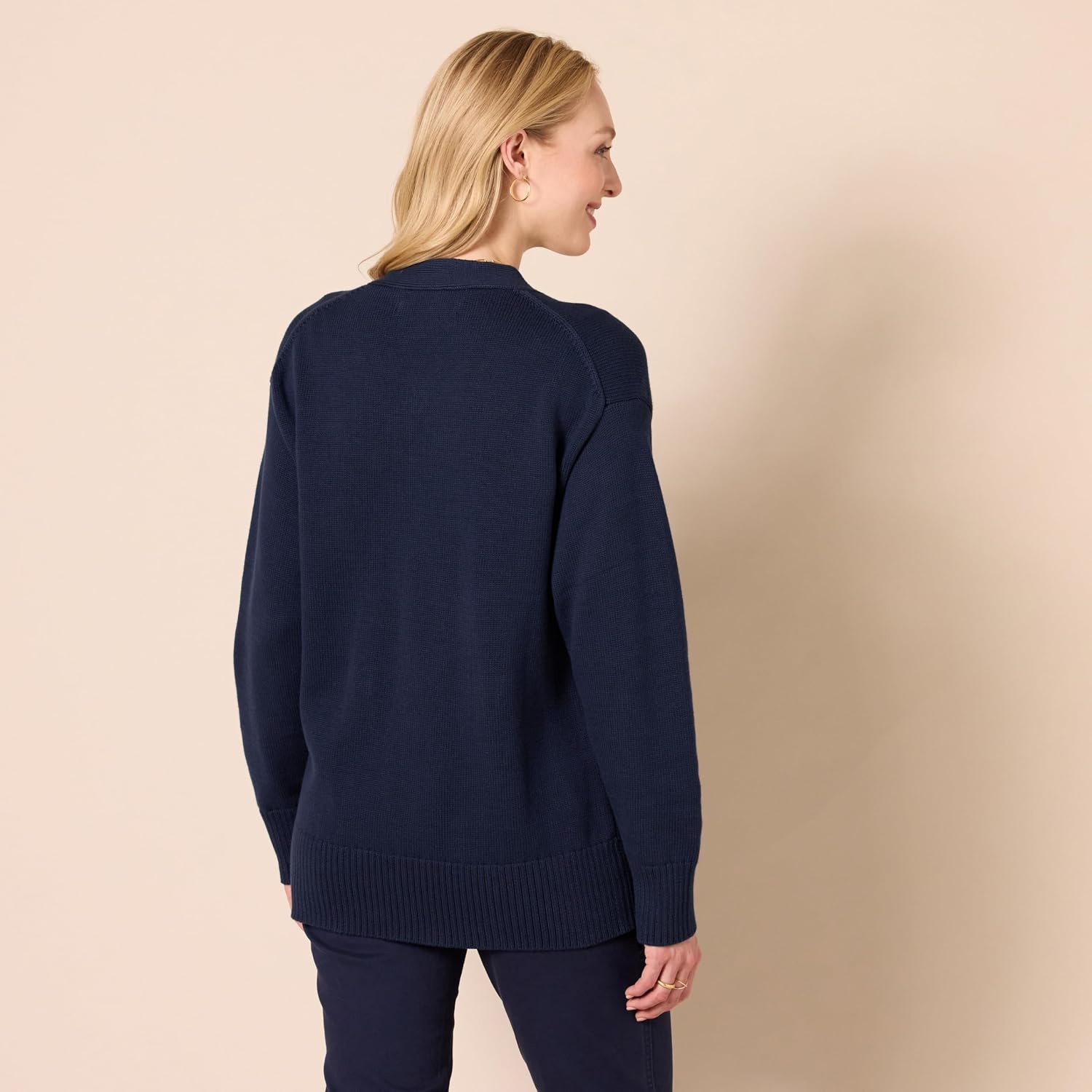 image:imageAmazon Essentials Womens Relaxed Fit Midweight Cardigan SweaterNavy